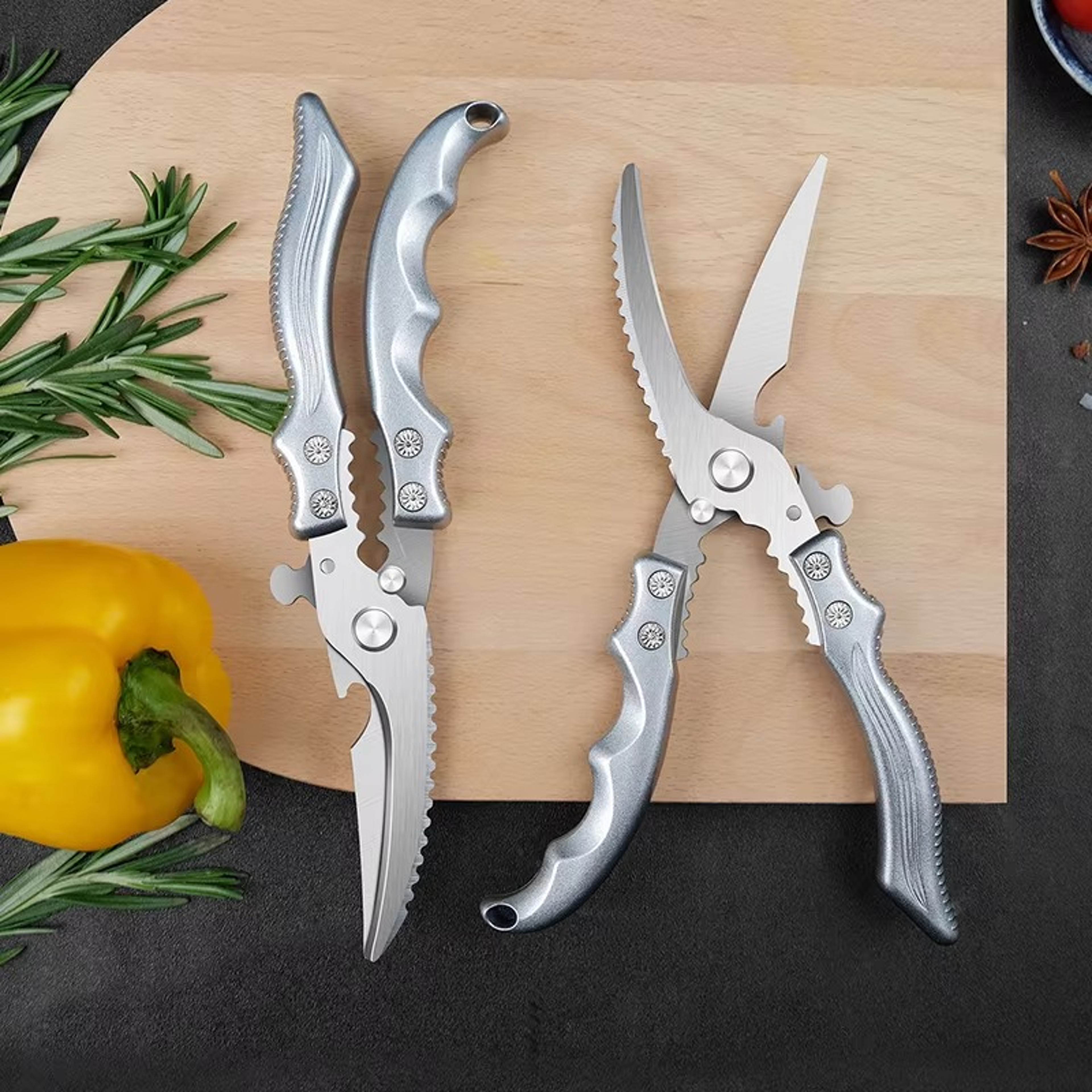 Heavy Duty Poultry Shears Stainless Steel Kitchen Scissors for Chicken, Meat and Fish – view 5