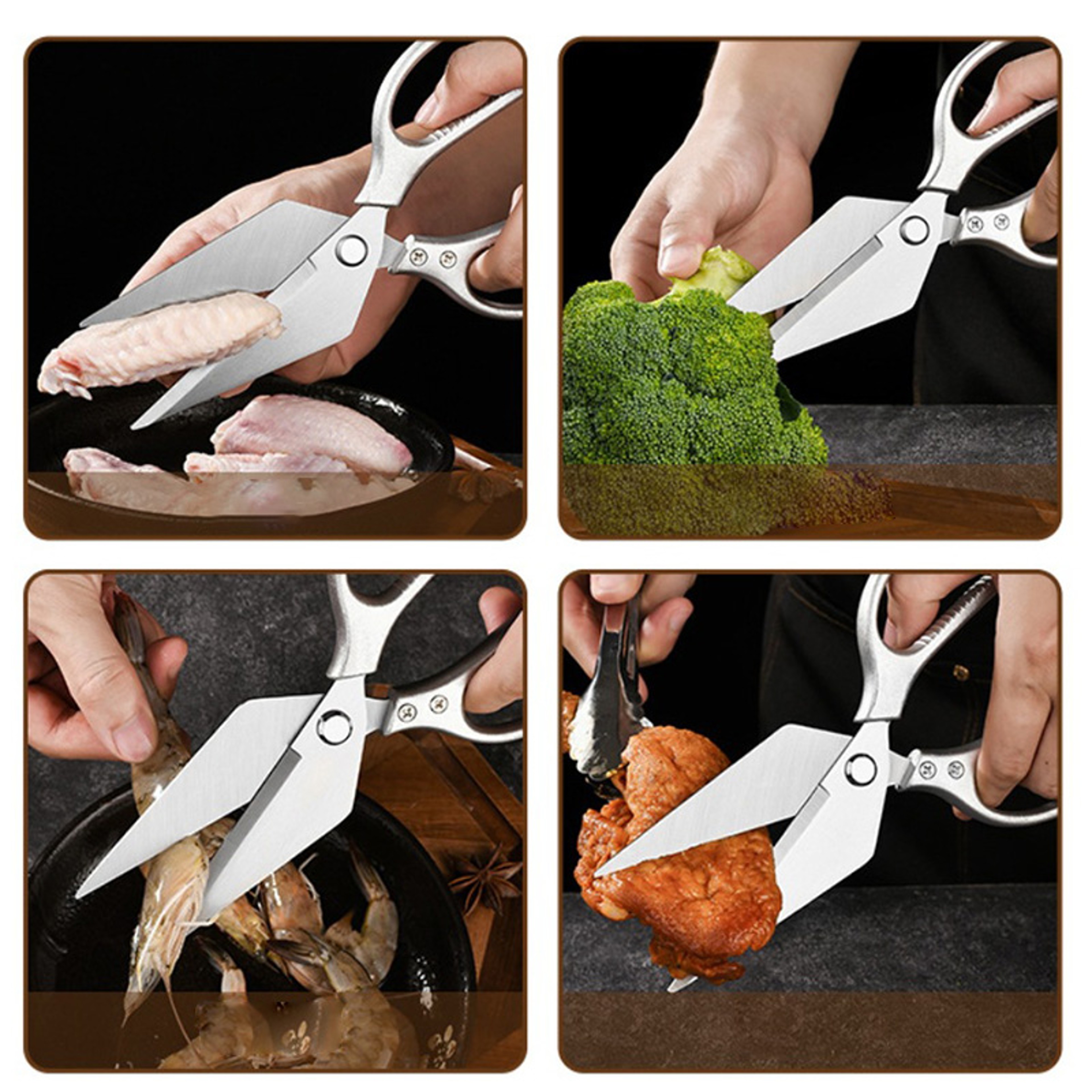PrecisionCut Pro Stainless Steel Kitchen Shears For Poultry Fish  Everyday Food Prep 1