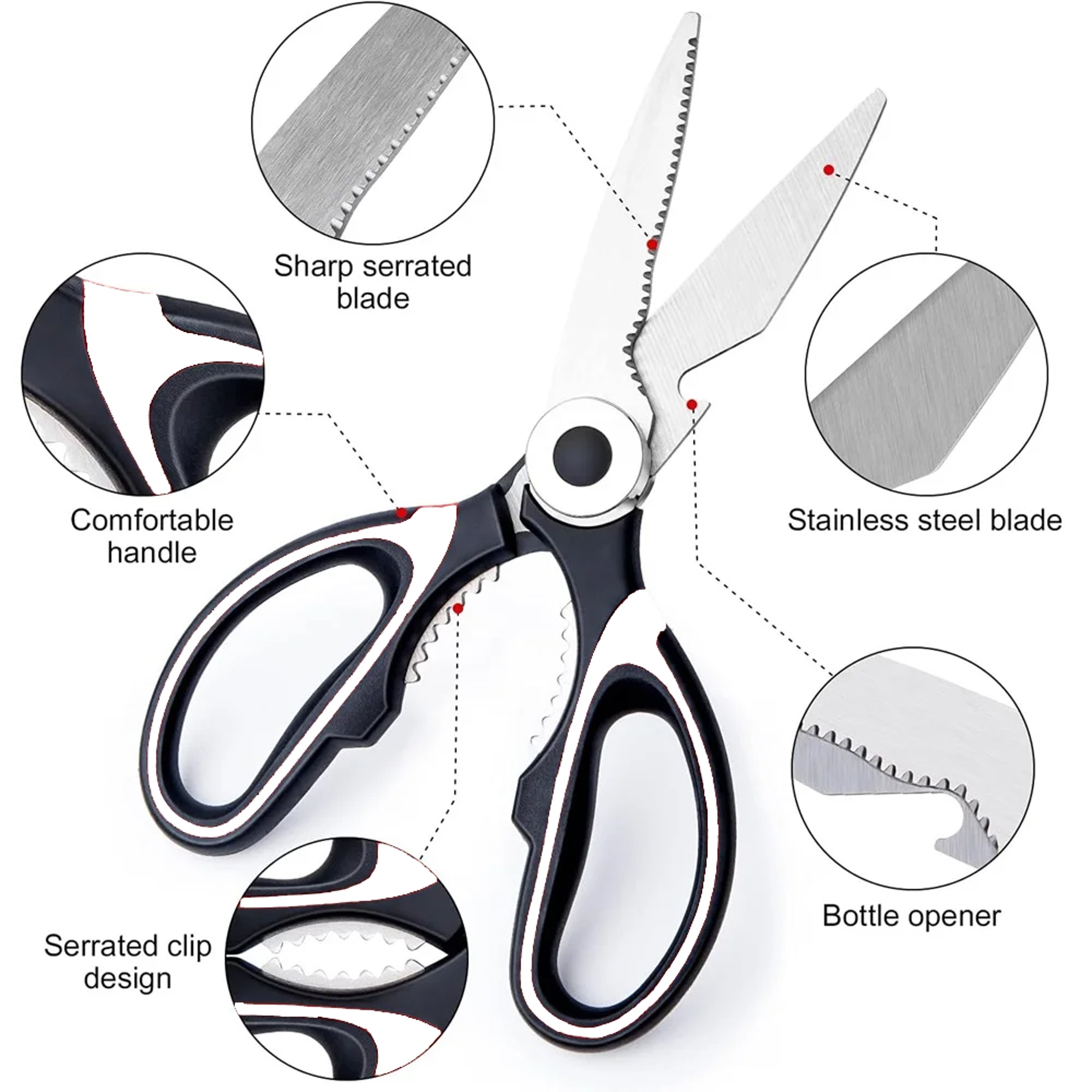 Heavy Duty Stainless Steel Kitchen Shears For Meat Poultry  Everyday Food Prep 1