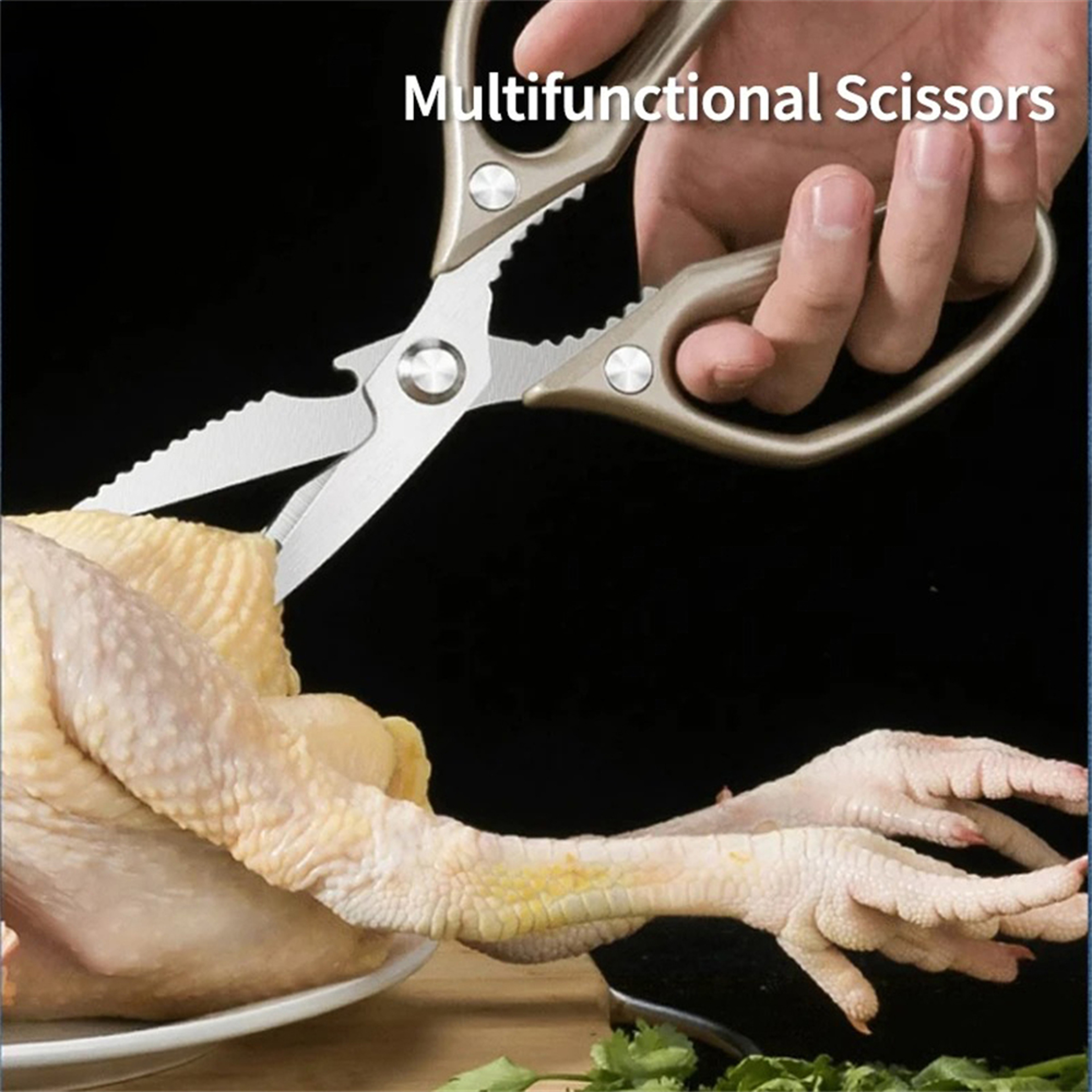 Heavy Duty Kitchen Scissors Stainless Steel Poultry Shears For Chicken Fish  BBQ Prep 2