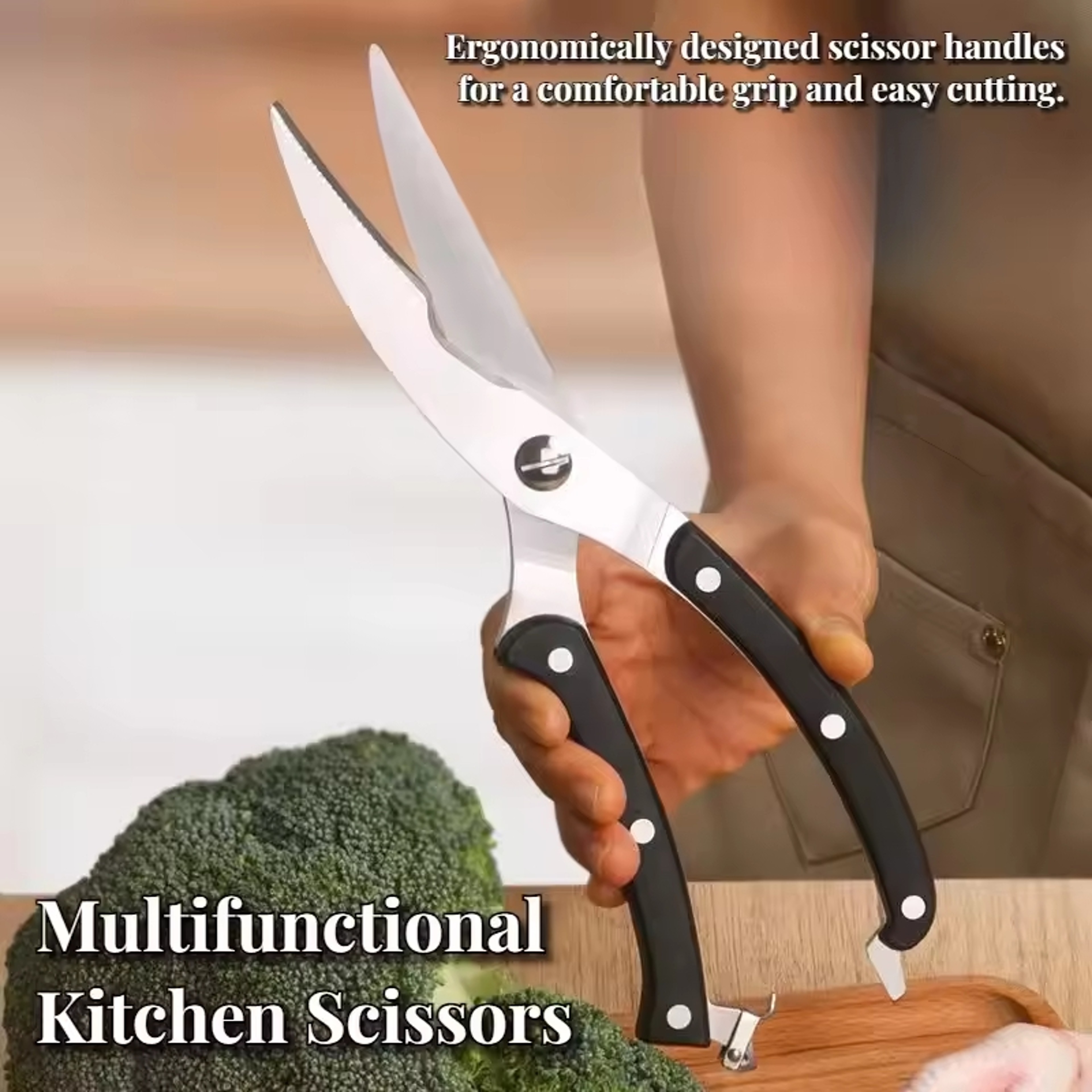 Heavy Duty Kitchen Scissors Stainless Steel Chicken Bone Scissors & Multifunctional Food Shears – view 5