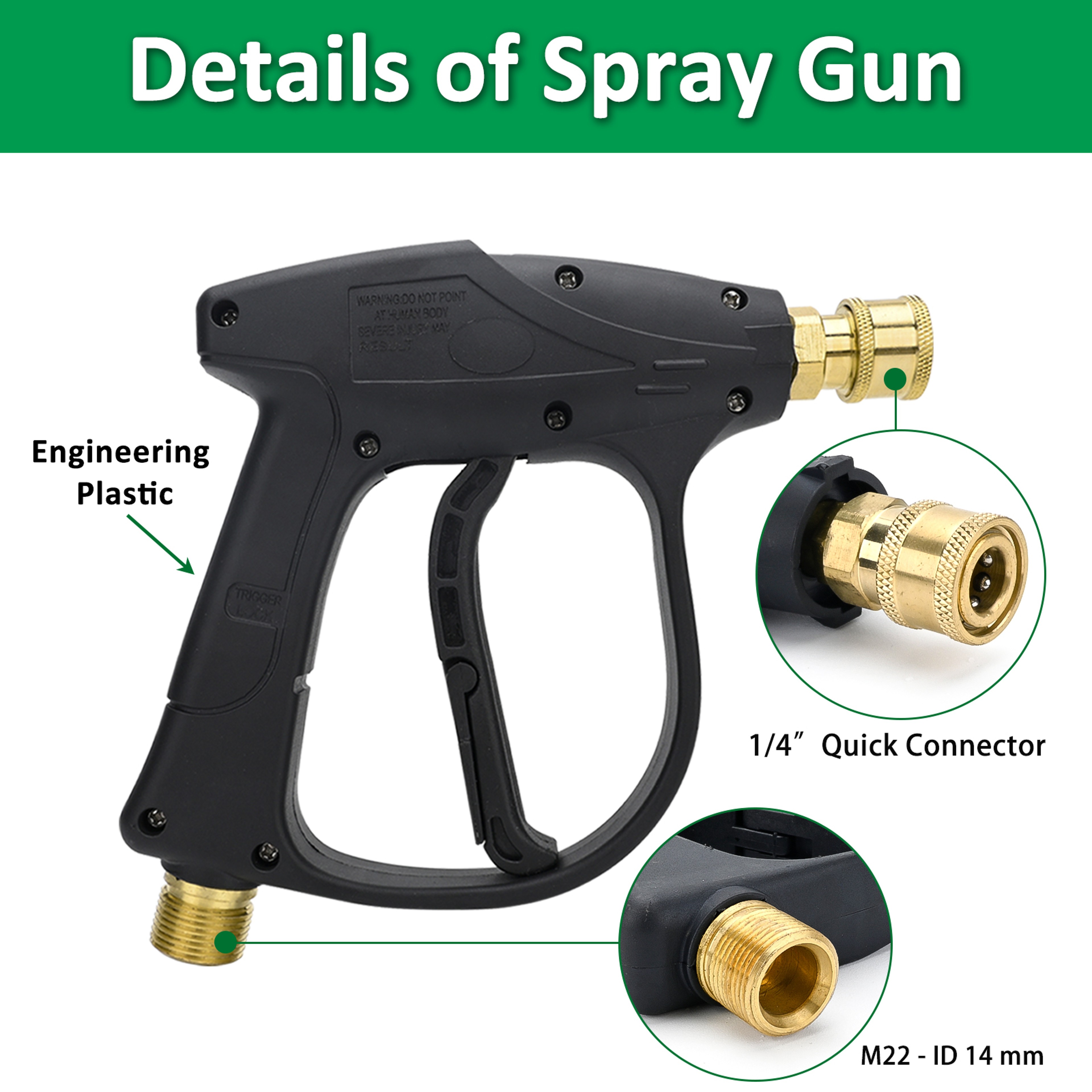 Universal Pressure Washer Gun Kit With Quick Connect Nozzles For Car  Outdoor Cleaning 2