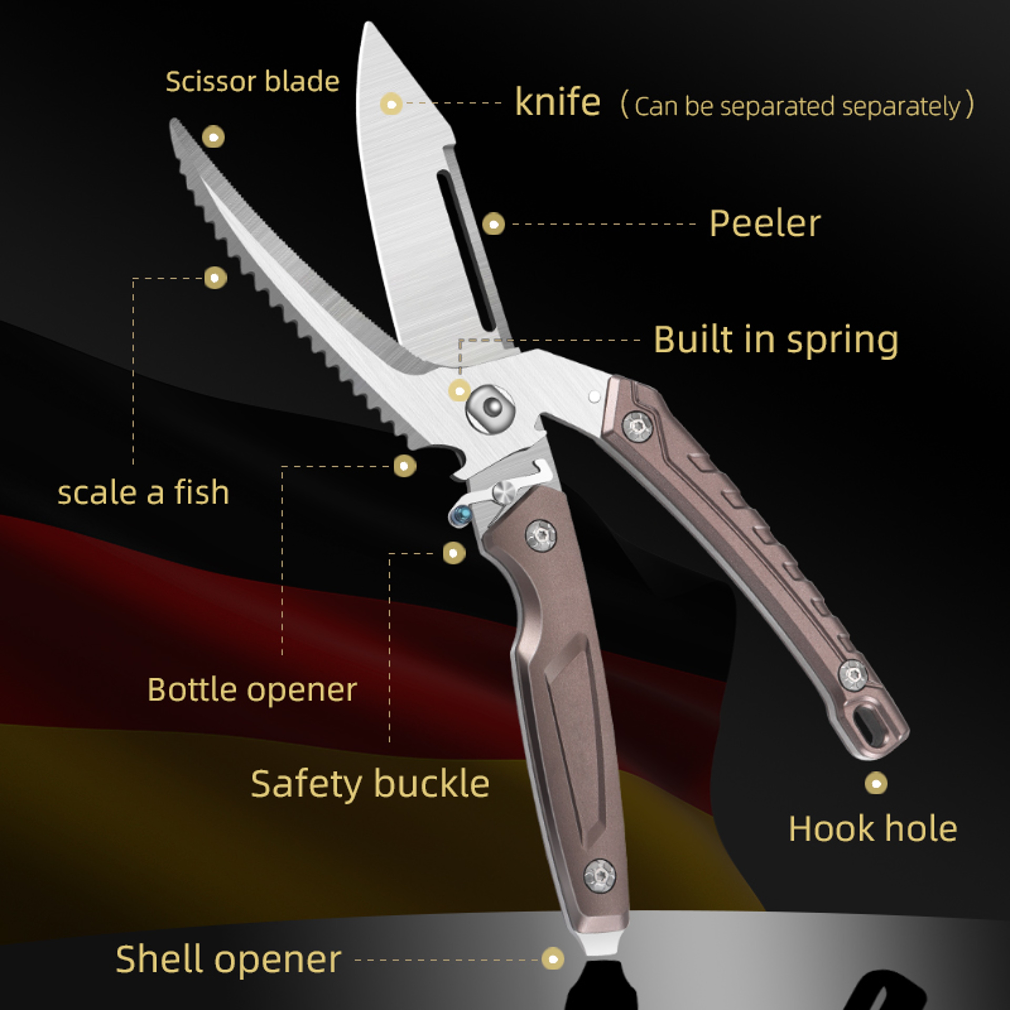 PrecisionCut Multi Function Poultry & Fish Bone Kitchen Shears – view 2