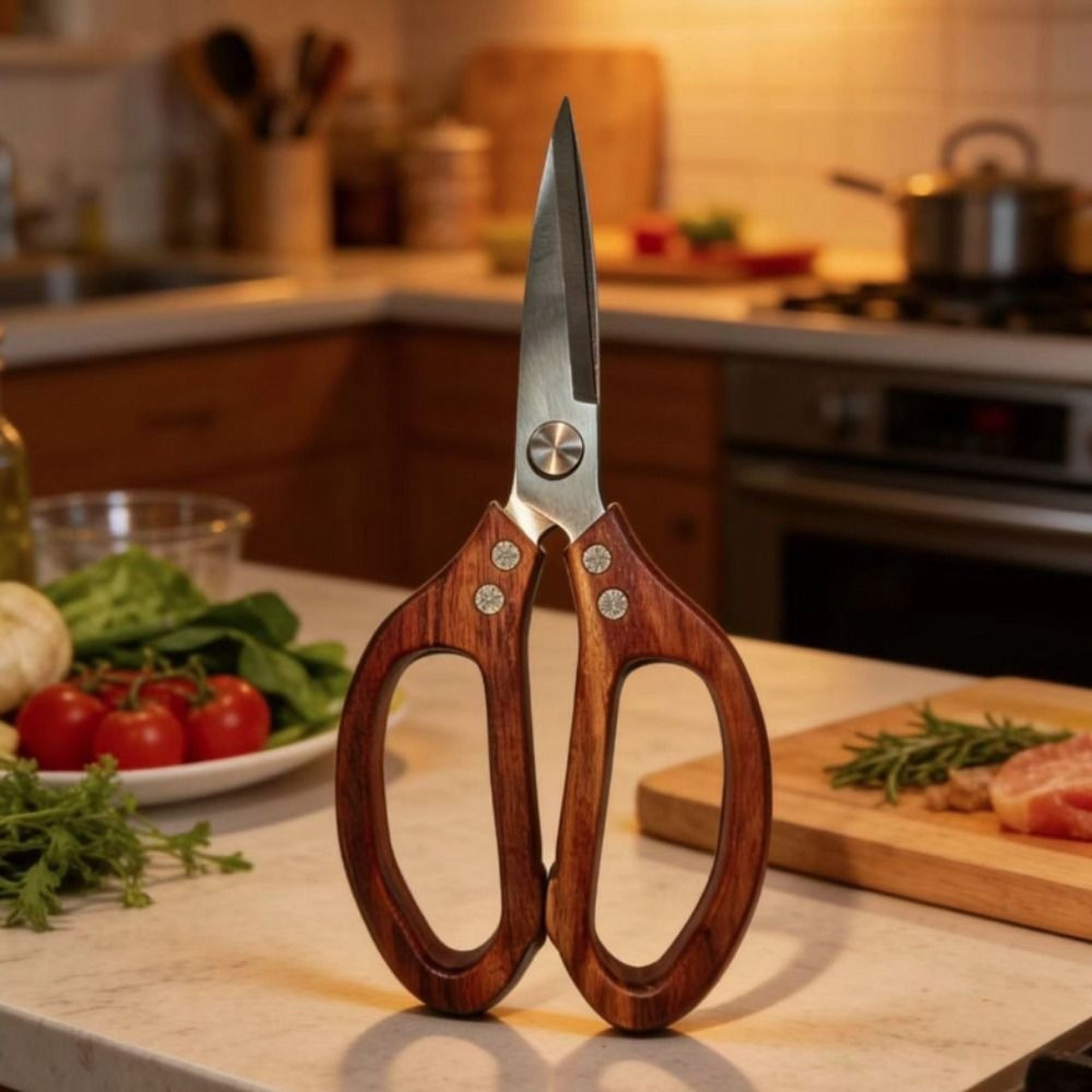 WoodGrip Pro Heavy Duty Kitchen Shears Stainless Steel Kitchen Scissors for BBQ, Meat & Noodles – view 2