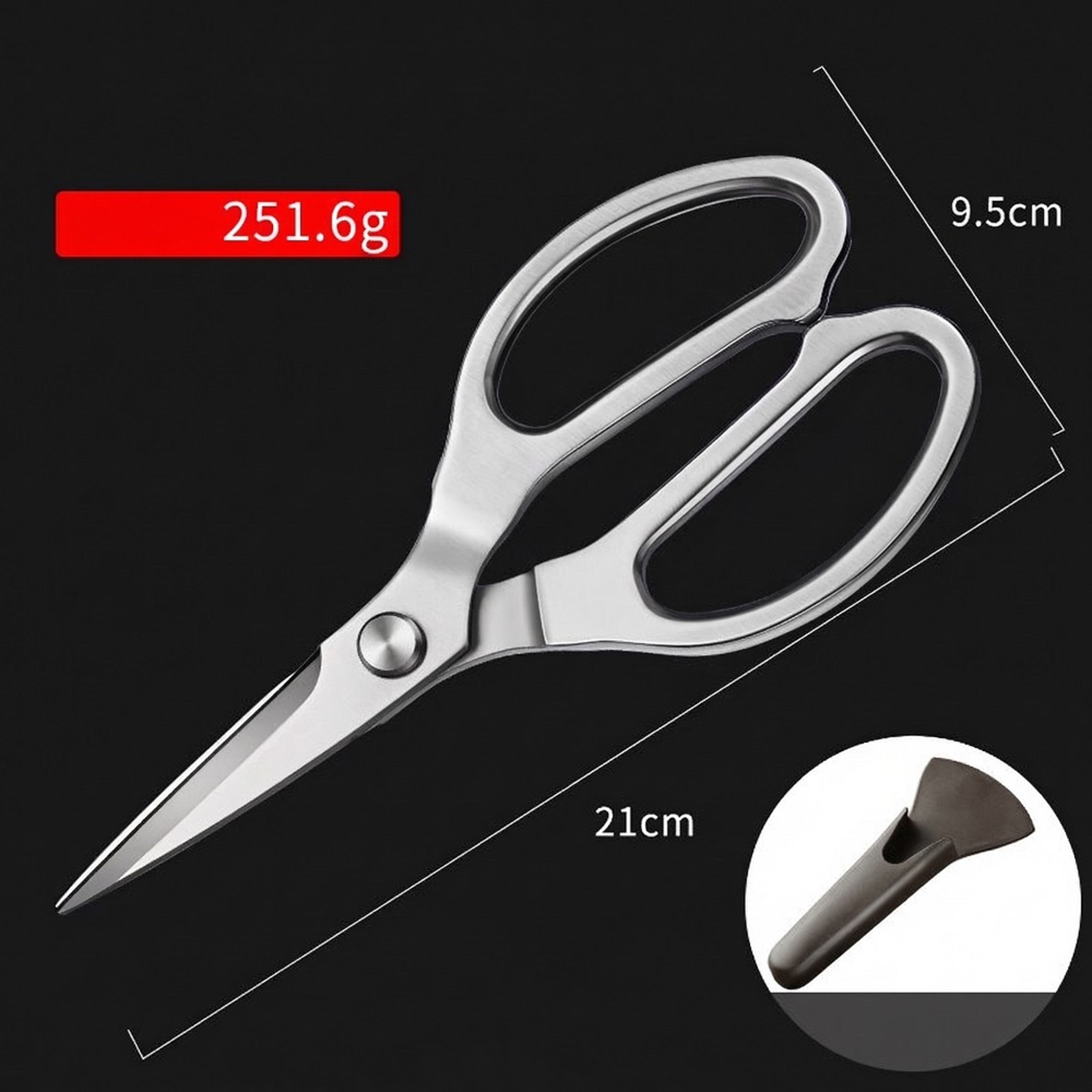 PrecisionCut Heavy Duty Poultry Shears Stainless Steel Kitchen Scissors For Bone Fish  BBQ Prep 3