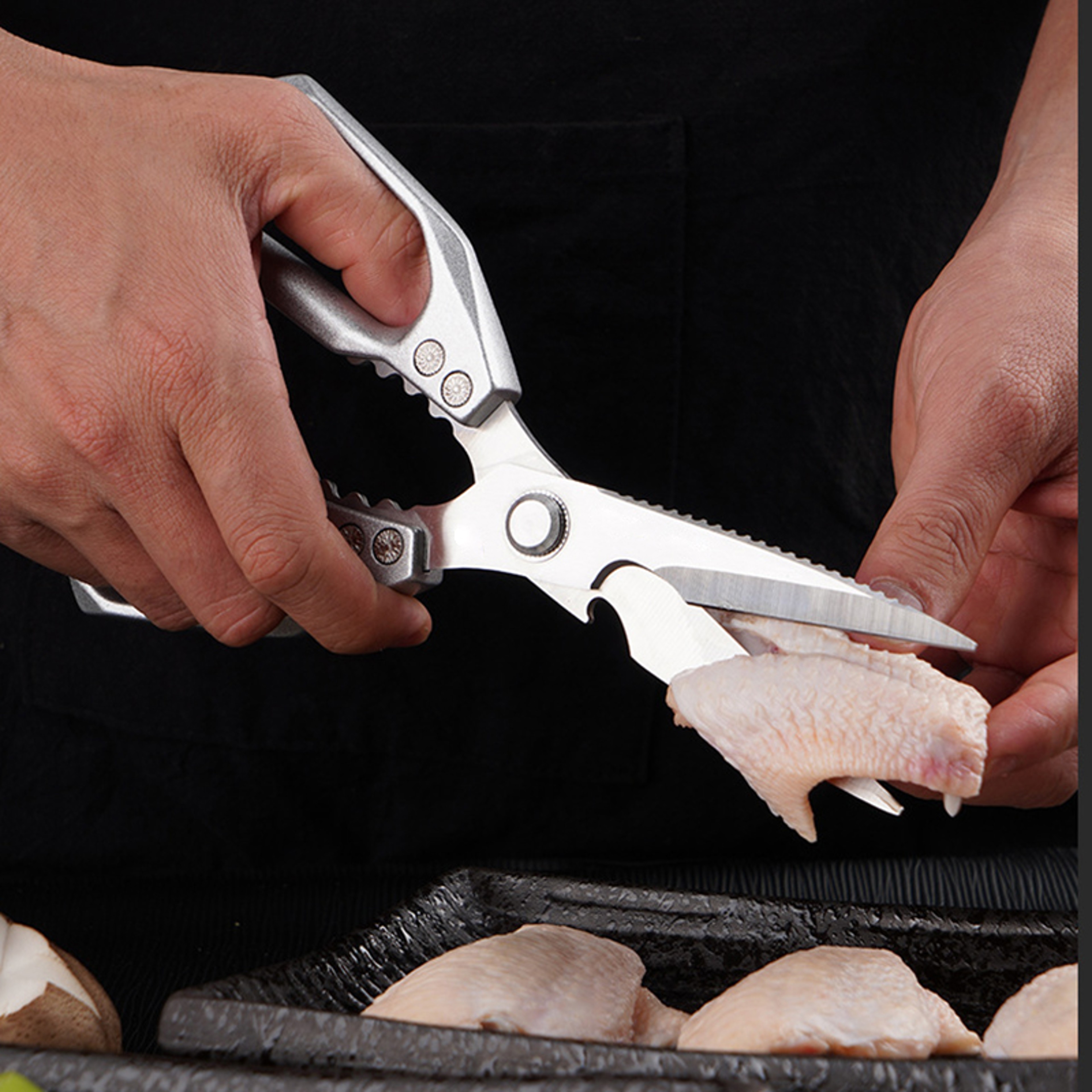 PrecisionCut Heavy Duty Kitchen Shears Stainless Steel Poultry Scissors For Chicken Fish  Meal Prep 0