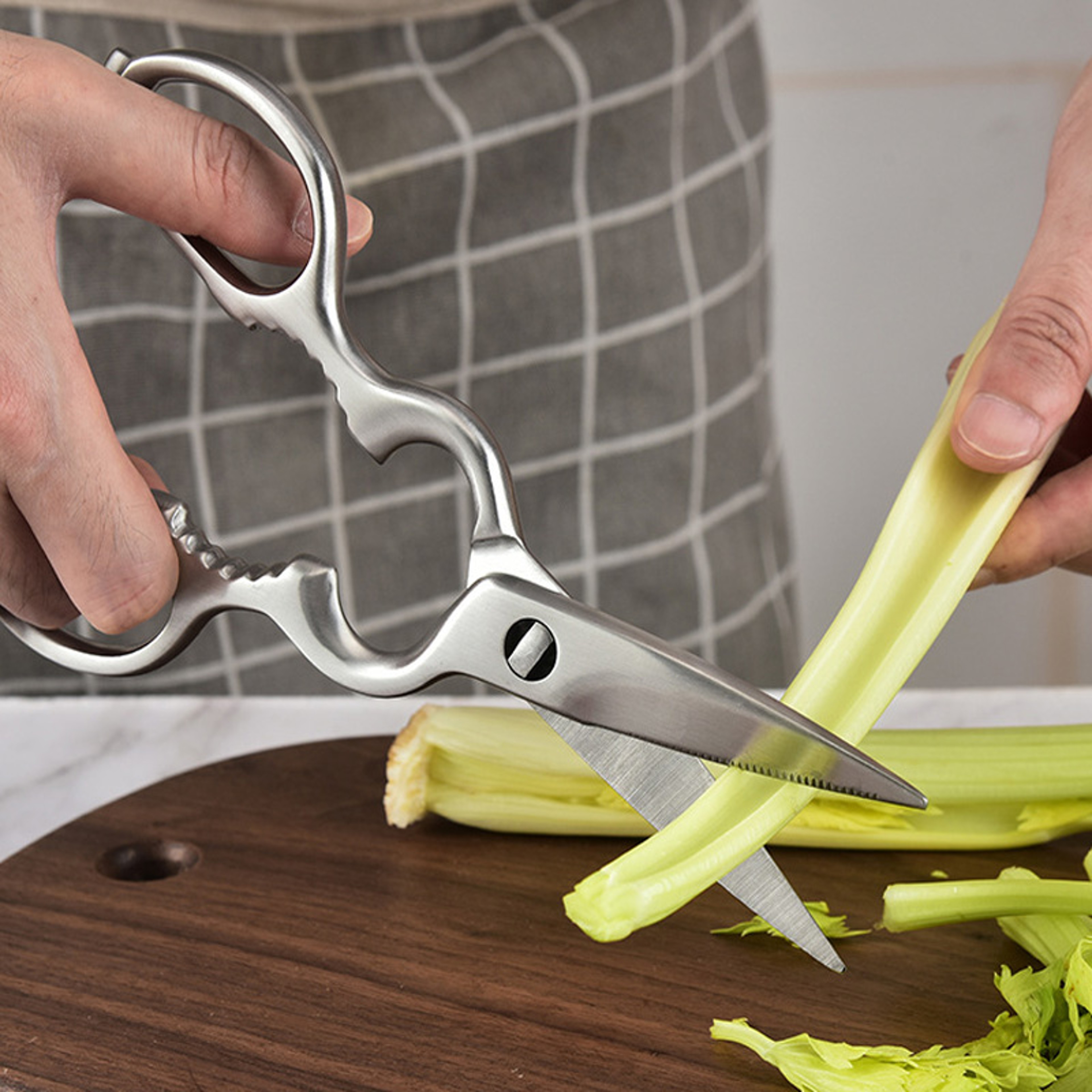 PrecisionCut All Steel Kitchen Scissors For Fish Cleaning Poultry Prep  Everyday Cooking 0
