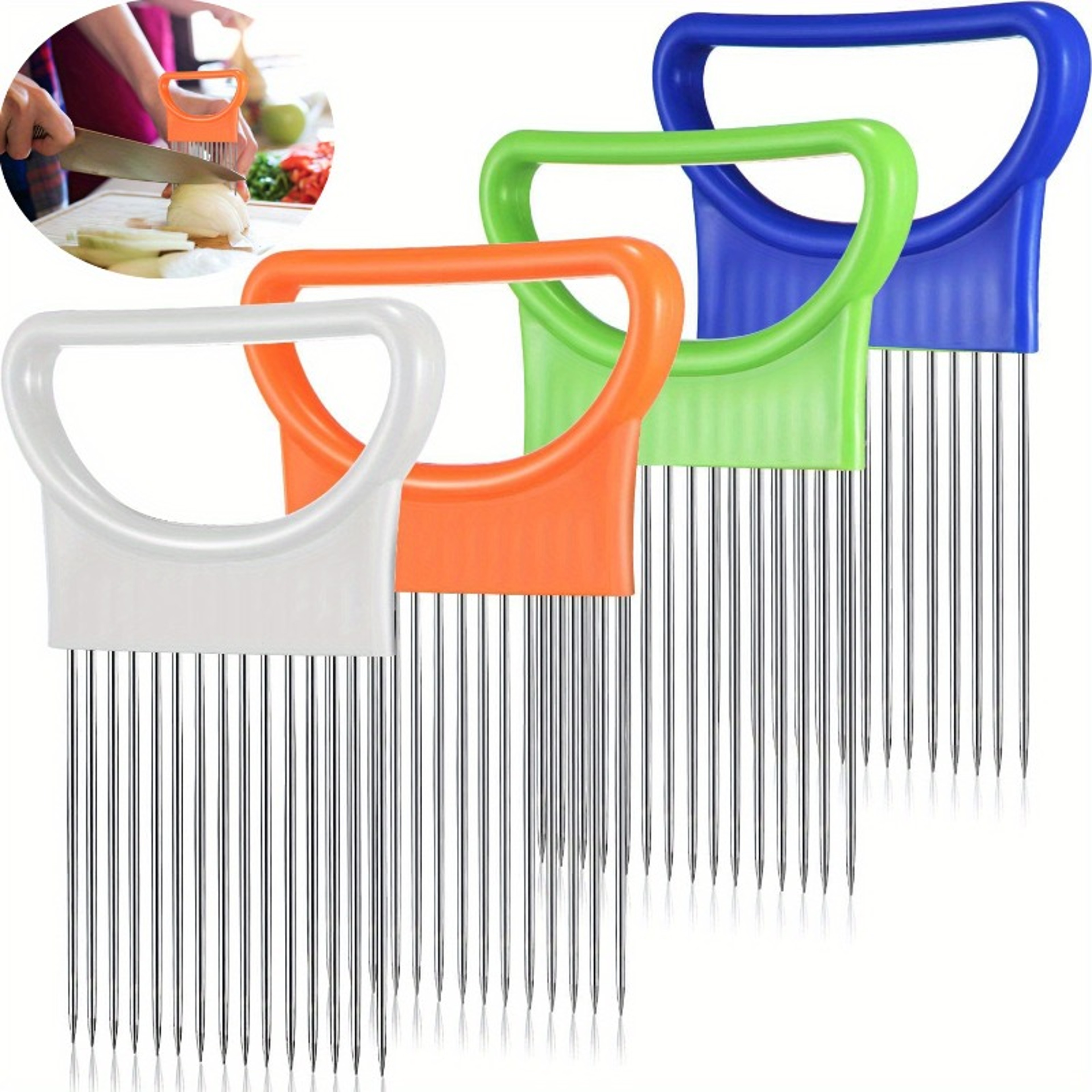 PrecisionGrip Onion Holder  Vegetable Slicer Safe Kitchen Cutting Guide Tool 0
