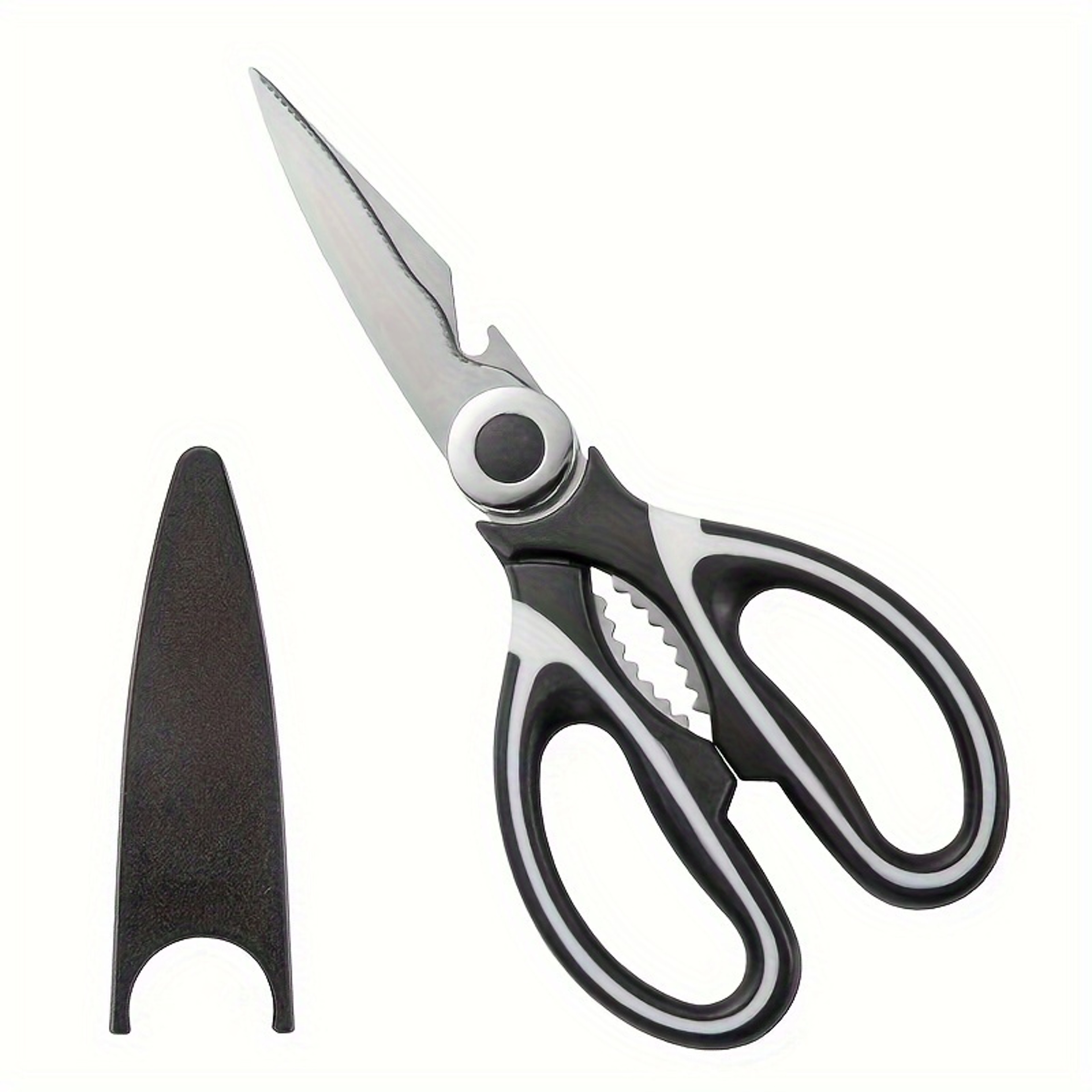 Heavy Duty Multifunction Kitchen Shears With Bottle Opener  Non Slip Grip 2