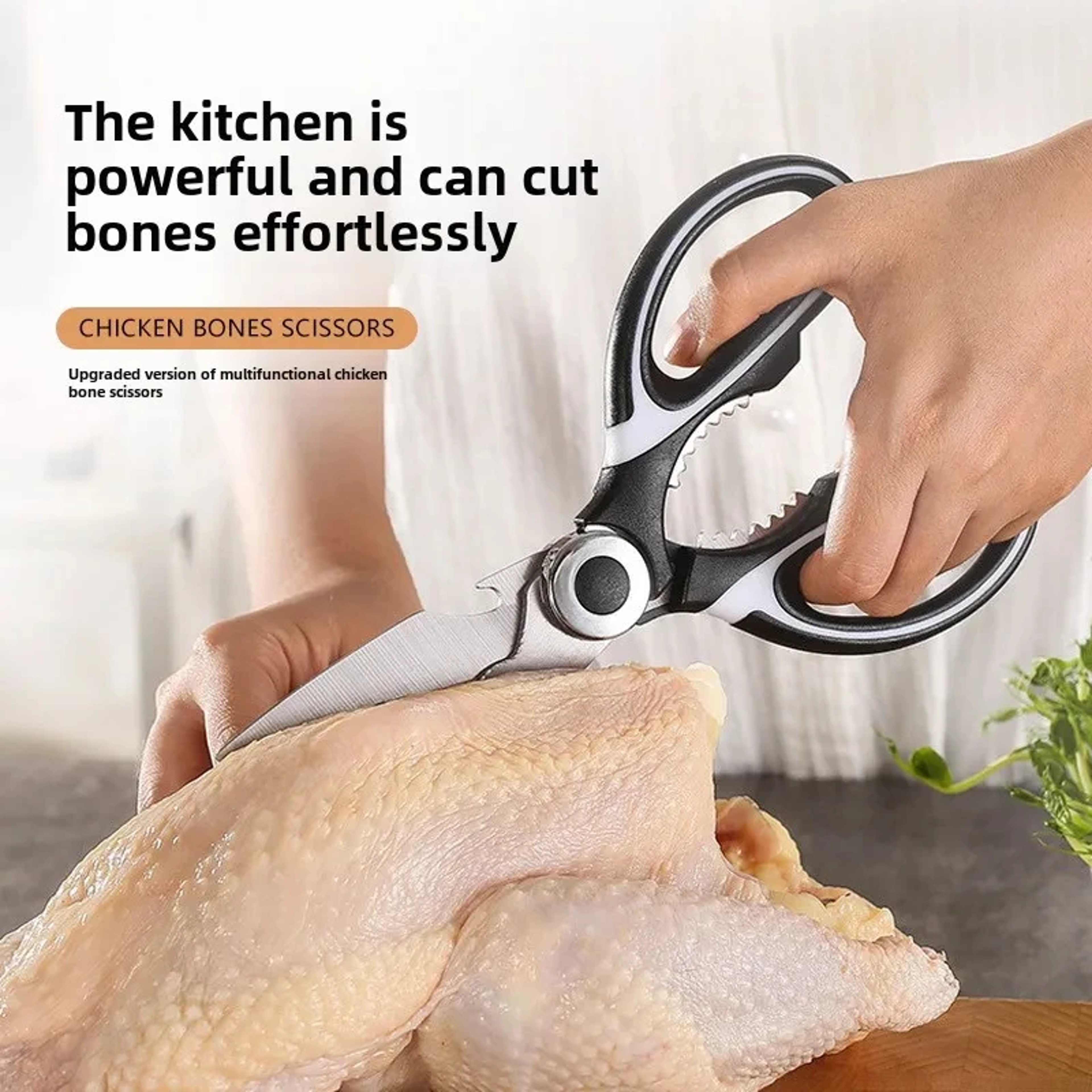 Heavy Duty Multifunction Kitchen Shears Stainless Steel Kitchen Scissors With Bottle Opener 1