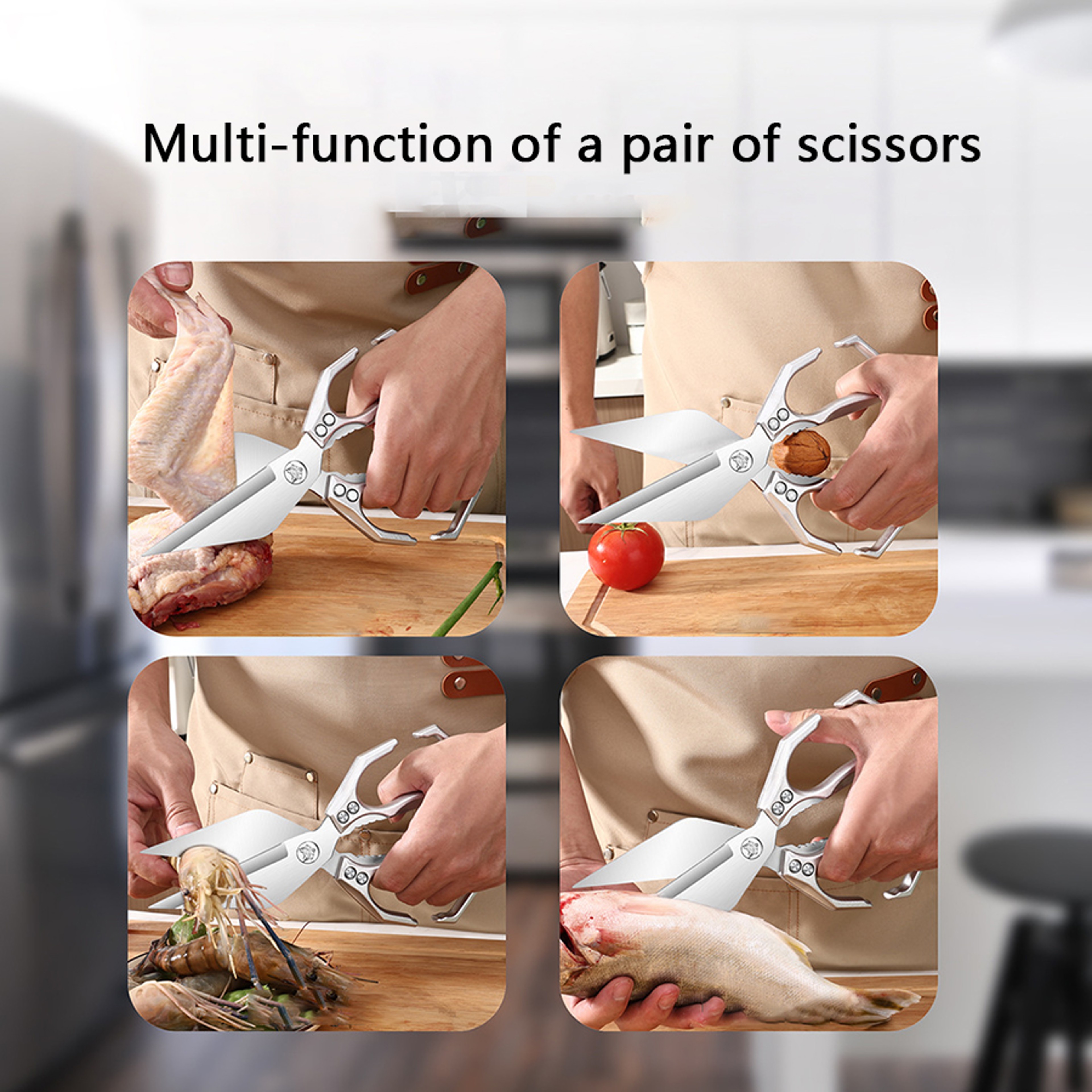 Heavy Duty Multifunctional Kitchen Bone & Food Scissors Ergonomic Aluminum Handle Poultry Shears – view 2