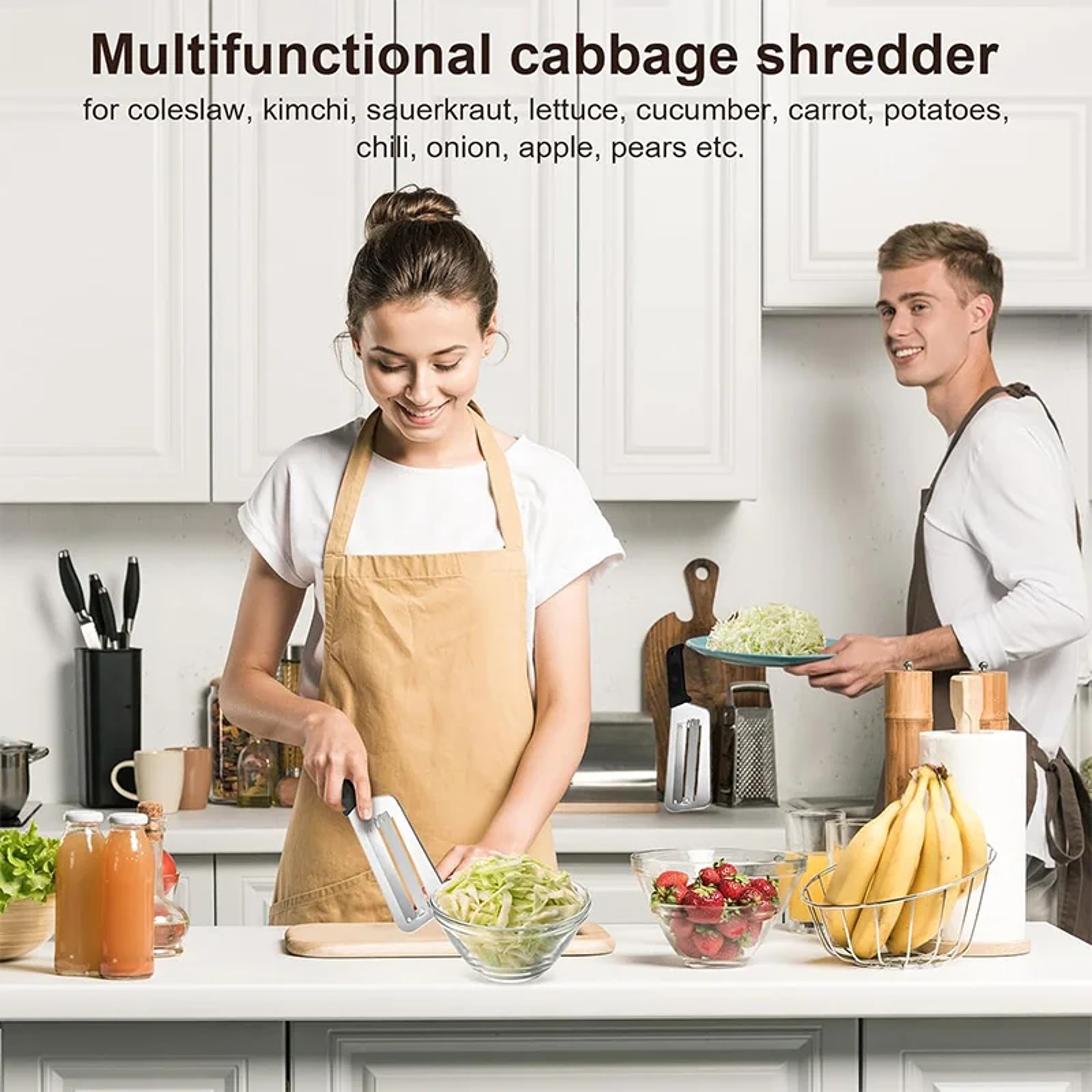 PrecisionVeg Stainless Steel Cabbage Shredder  Onion Slicer Knife 3