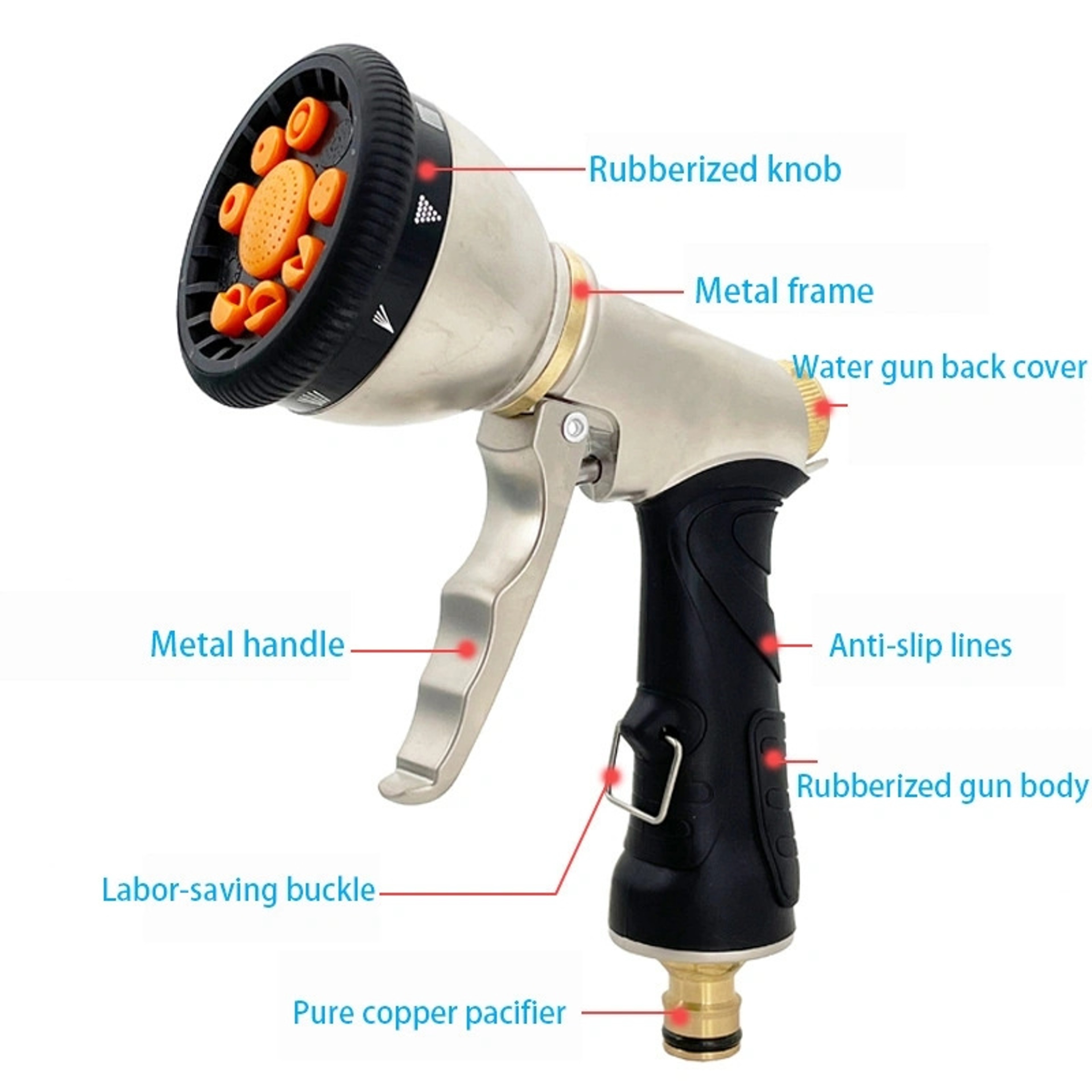 Multi Use High Pressure Hose Nozzle Spray Gun for Garden Watering & Car Wash – view 3