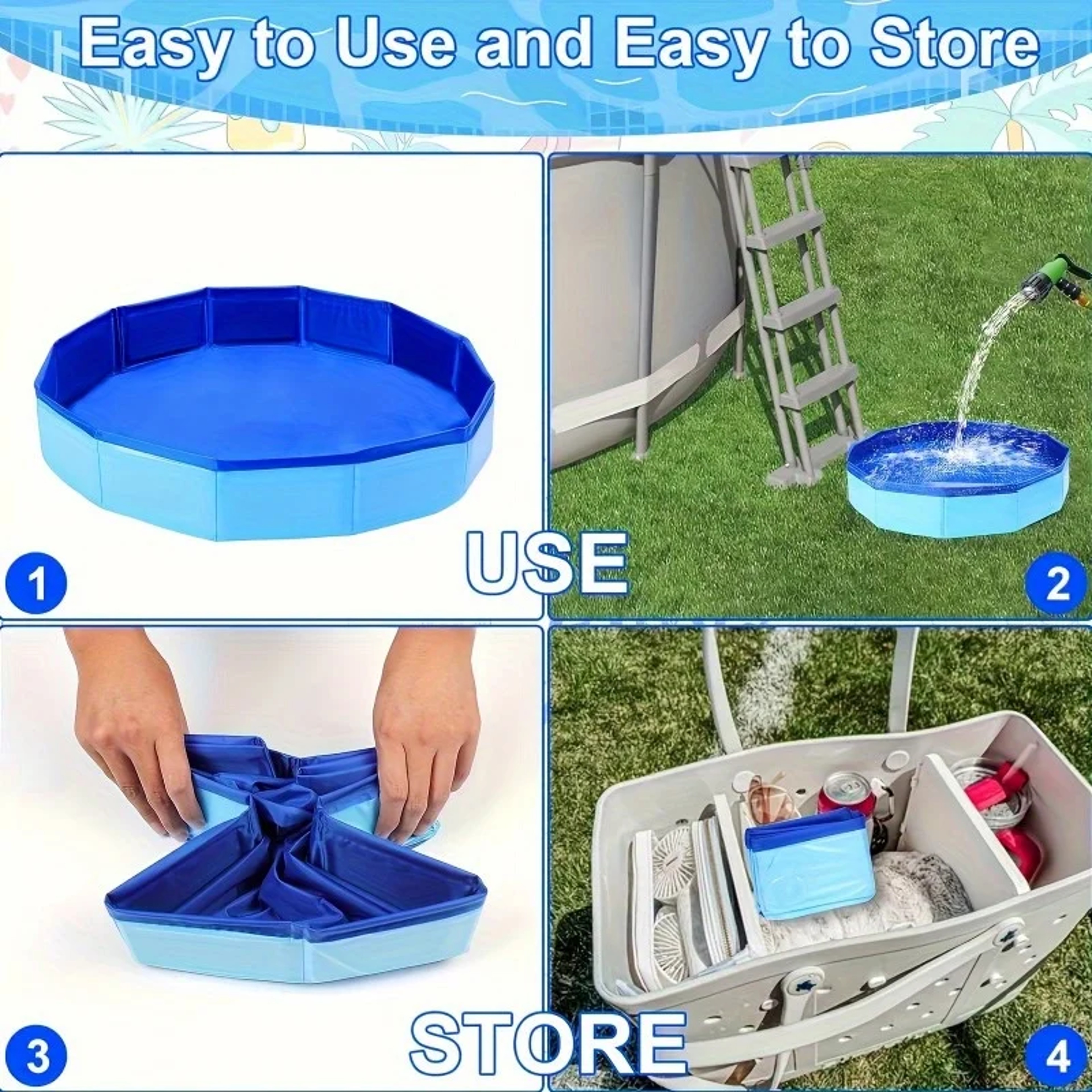Portable Pool Foot Bath Foldable PVC Foot Rinse Basin for Cleaner Pool Entry – view 5