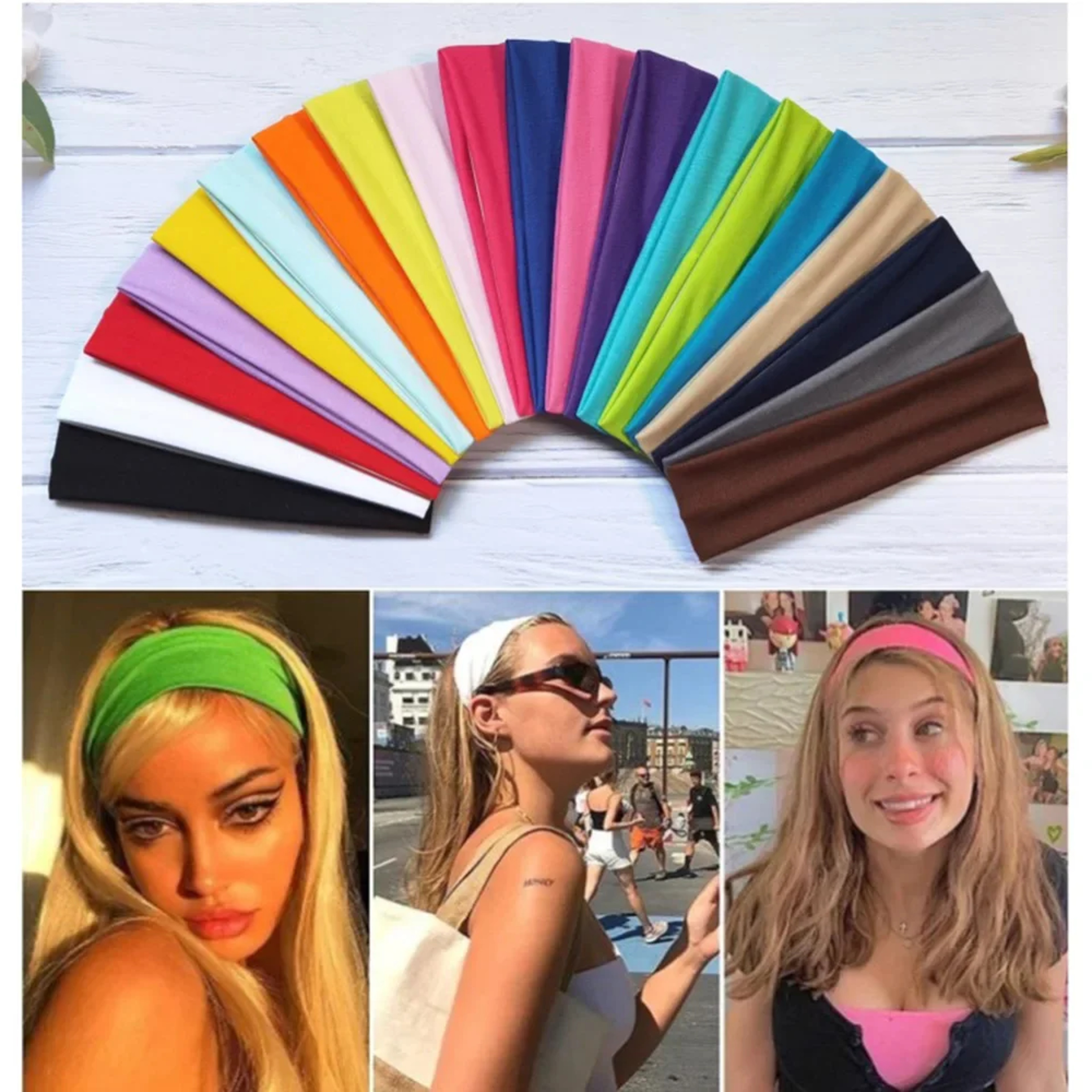 Wide Elastic Yoga Headband Sports  Running Sweatband For Women Fitness Turban Hairband 0