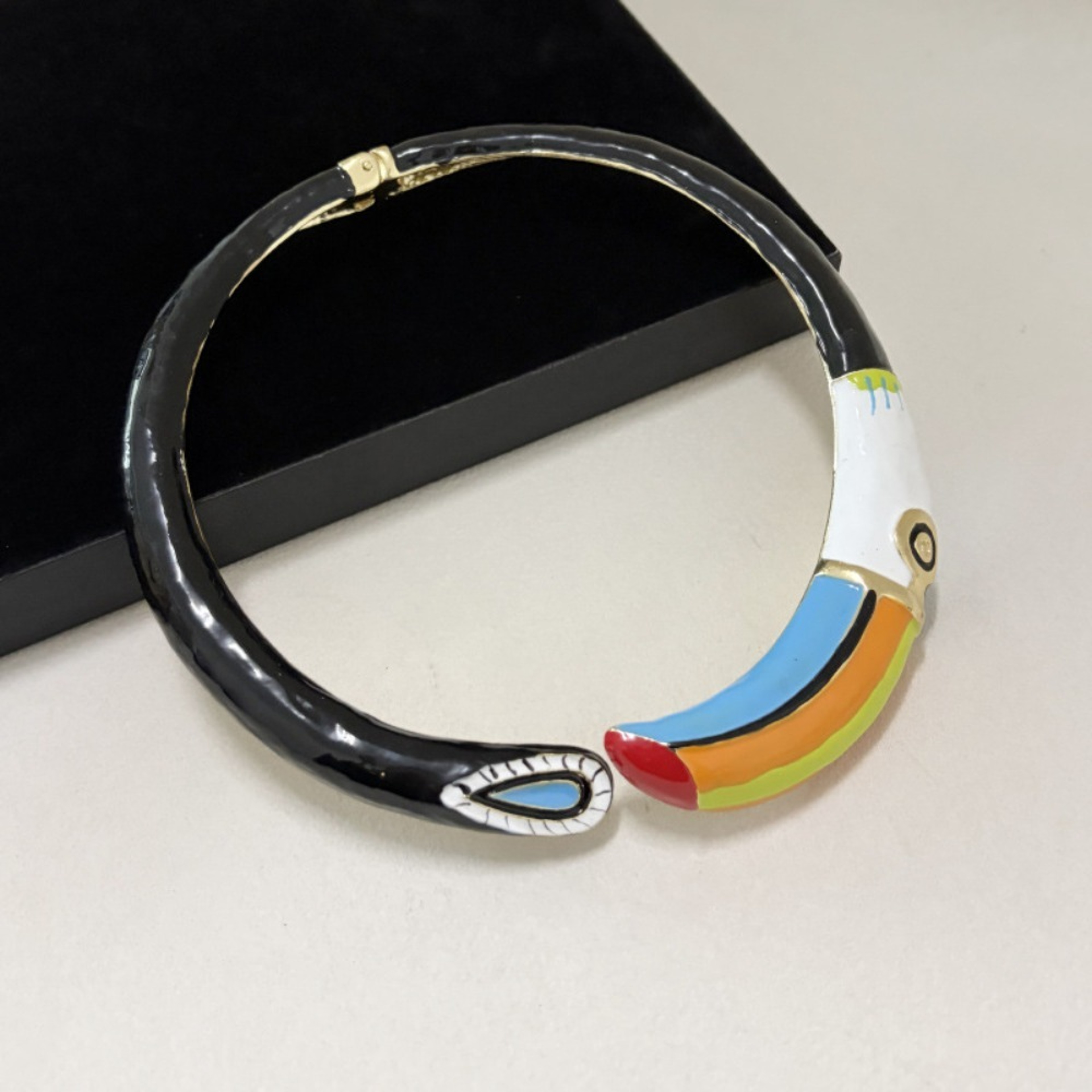 Oversized Toucan Enamel Choker Necklace & Brooch Colorful Statement Jewelry for Women – view 2