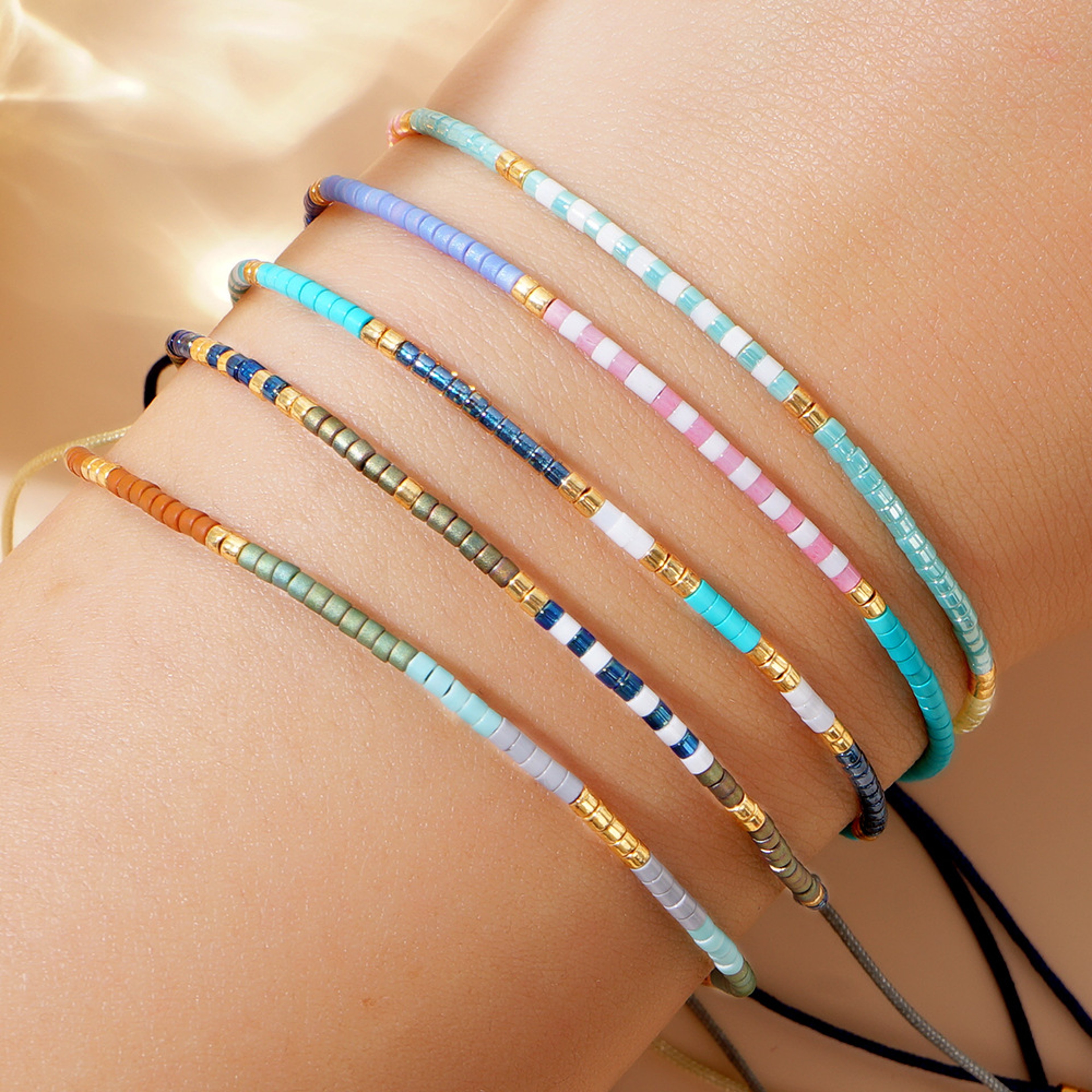 Colorful Seed Bead Stackable Boho Friendship Bracelet For Women Summer Beach Jewelry Gift 0