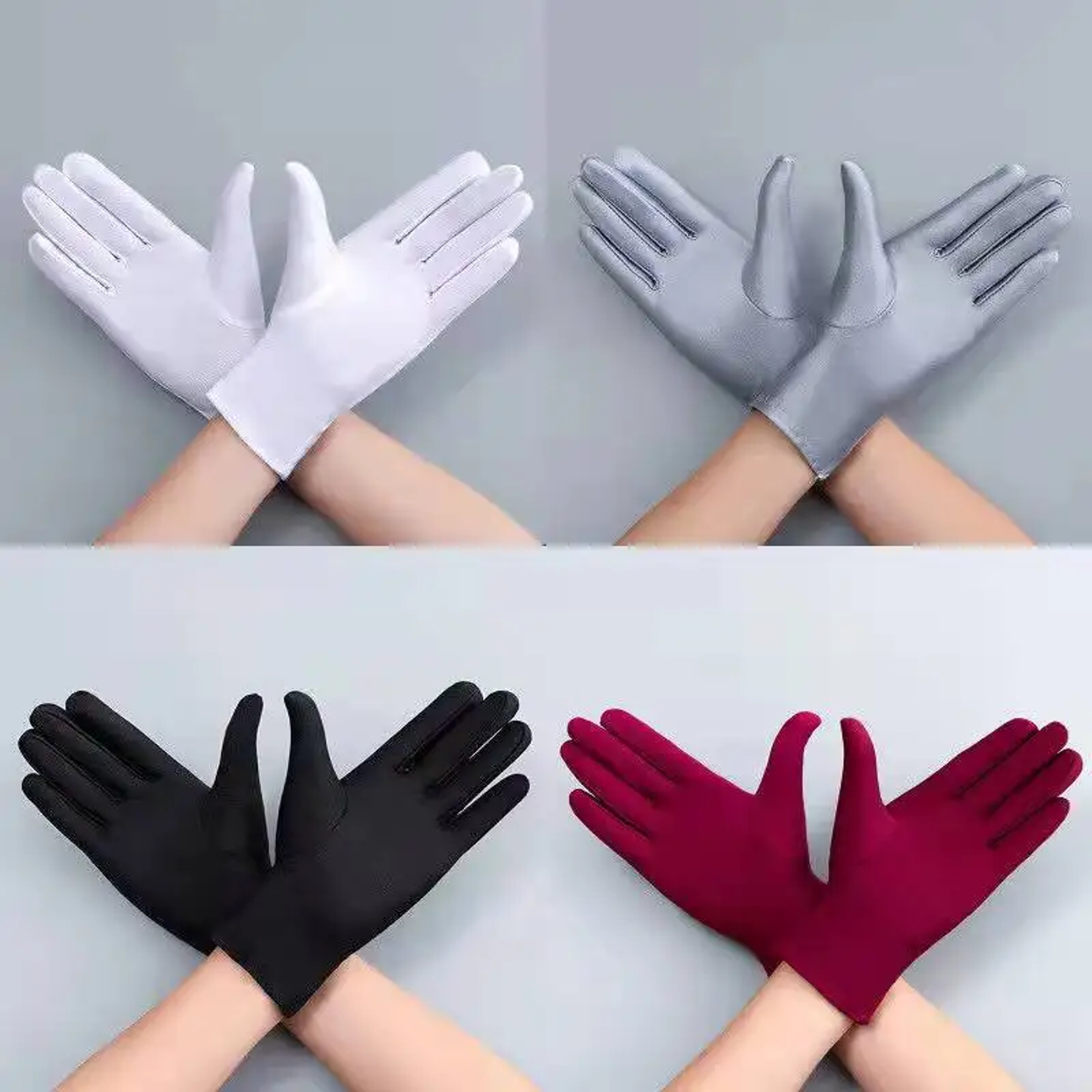 Summer Spandex Sun Protection Short Stretch Dressy Dance Gloves Unisex Fashion Etiquette Mittens 0