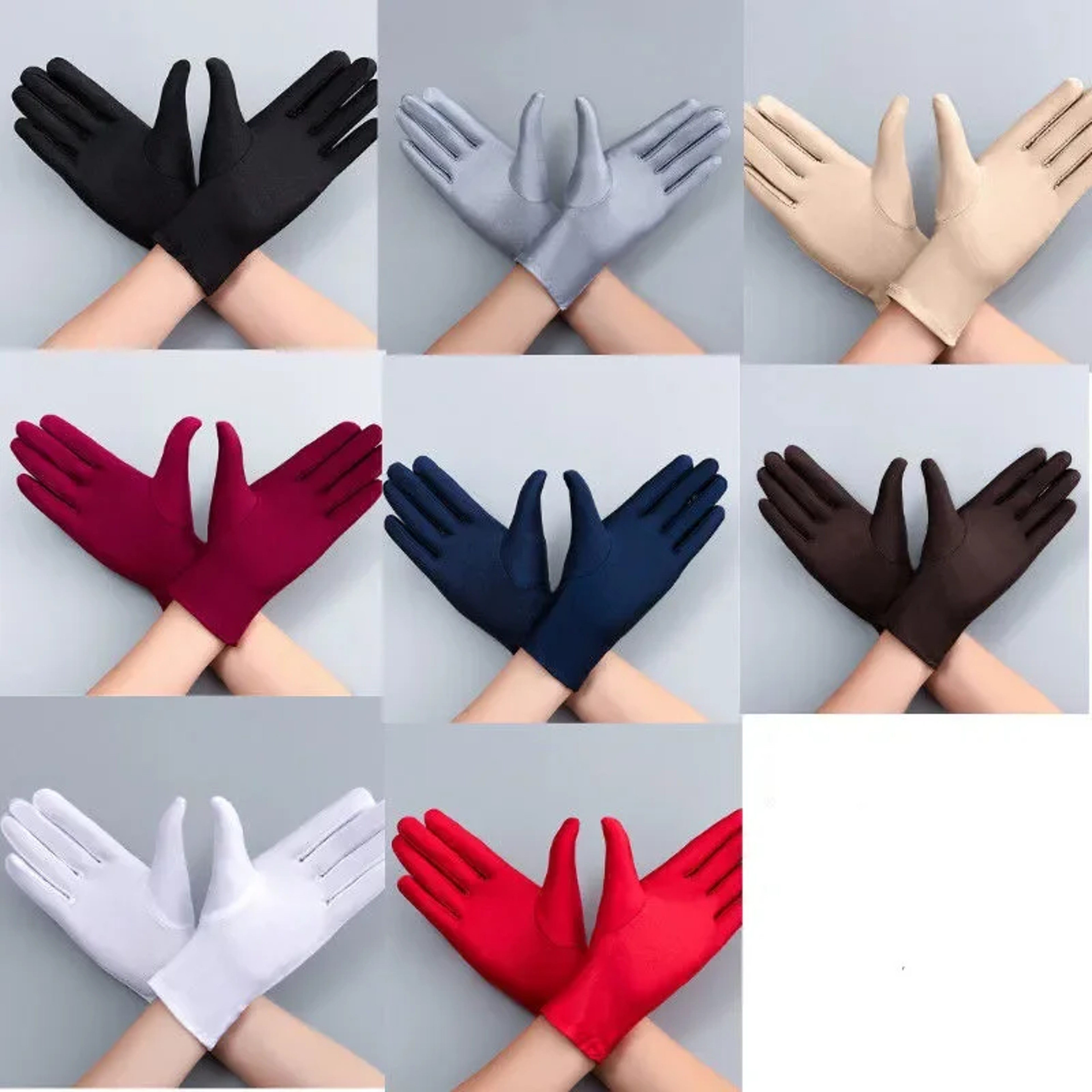 Summer Spandex Sun Protection Short Stretch Dressy Dance Gloves Unisex Fashion Etiquette Mittens 2