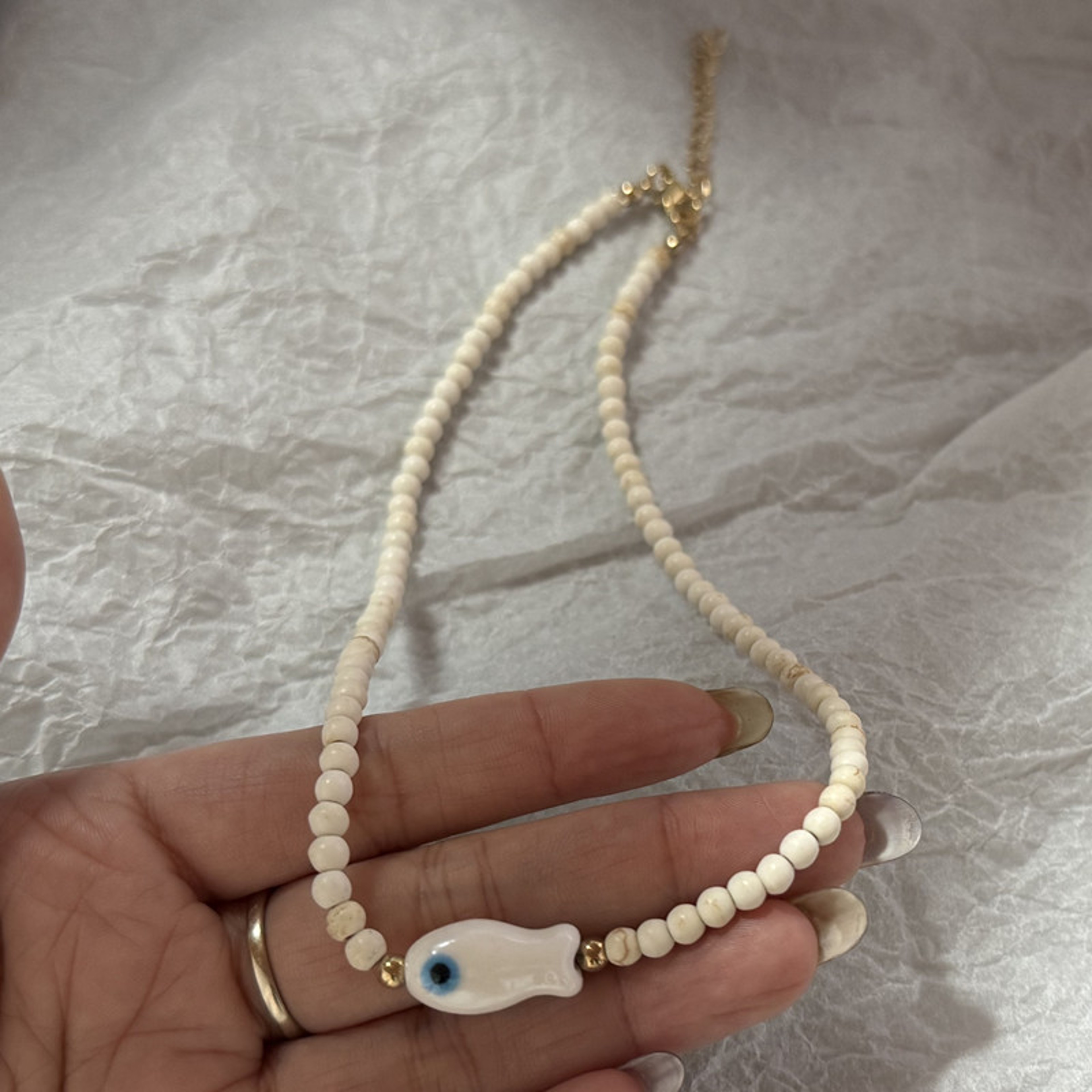 Colorful Ceramic Fish Beaded Choker Necklace Handmade Beach Aesthetic Unisex Jewelry – view 8