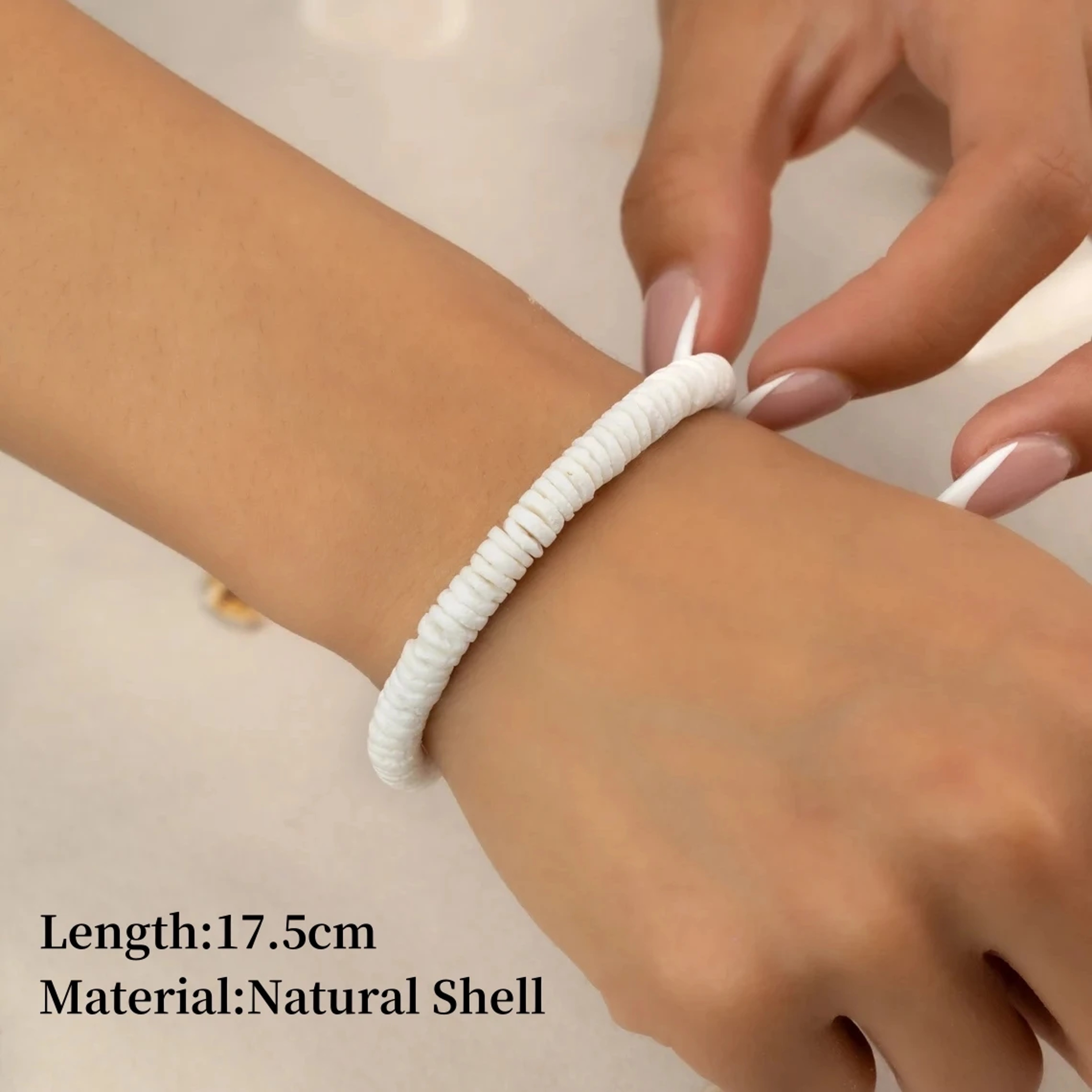 White Shell Bracelet Minimalist Surf Jewelry For Women Summer Beaded Beach Accessory Gift 1