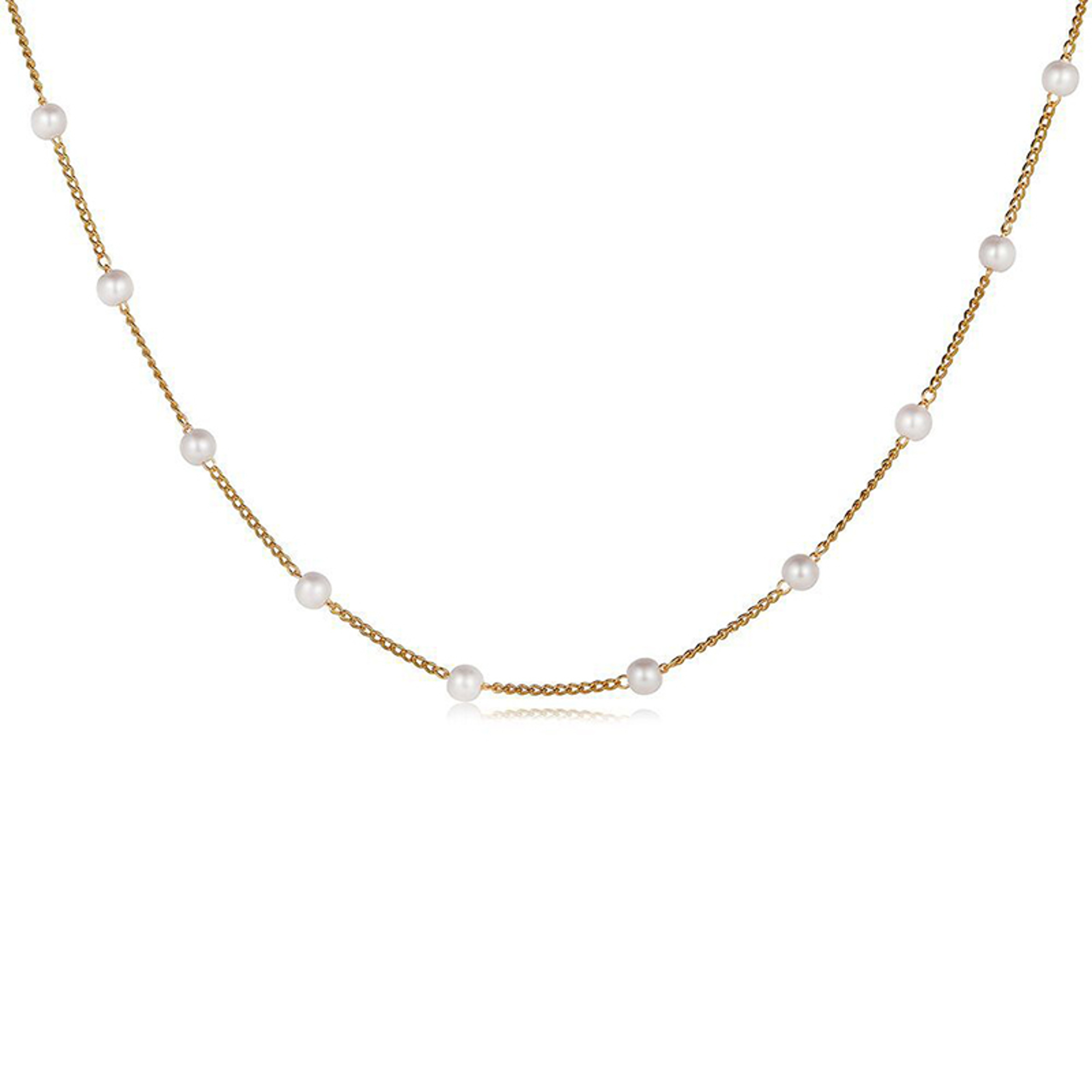 Gold Pearl Beaded Choker Necklace Kpop Goth Choker Necklace for Women – view 6