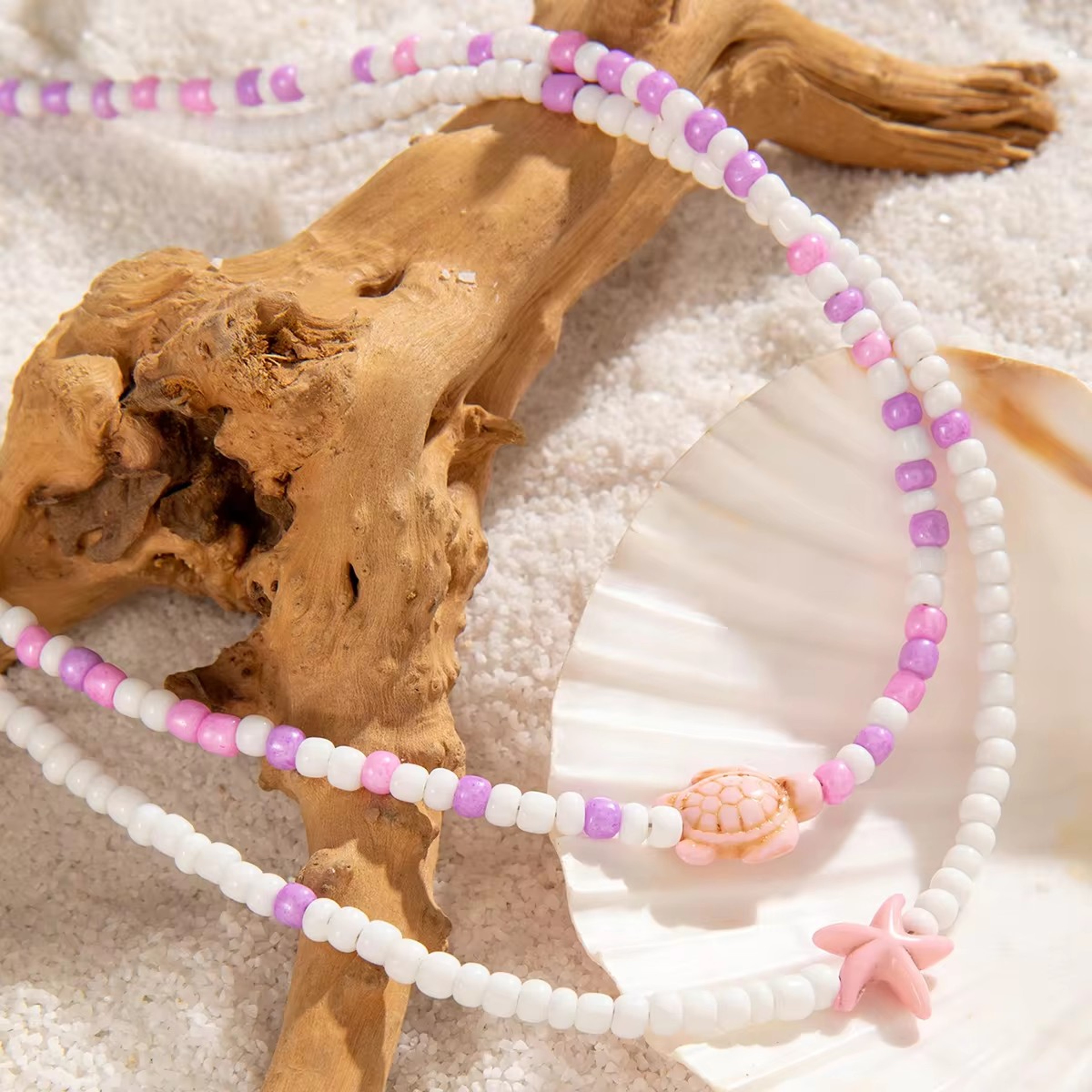 Bohemian Beaded Starfish Choker Necklace Handmade Summer Beach Jewelry 3