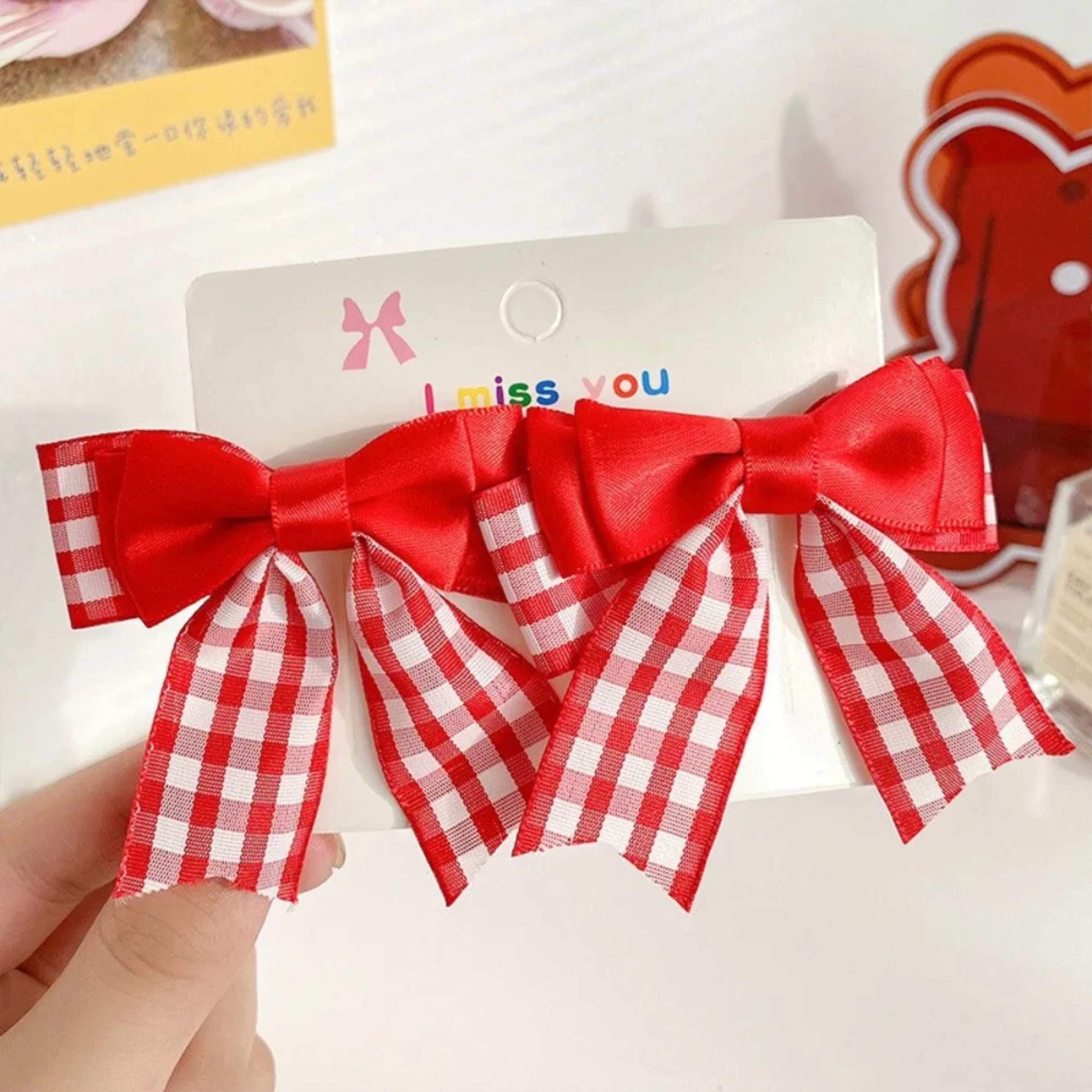 Cute Cherry Bow Hair Clips For Girls Strawberry Hairpins Barrettes 6
