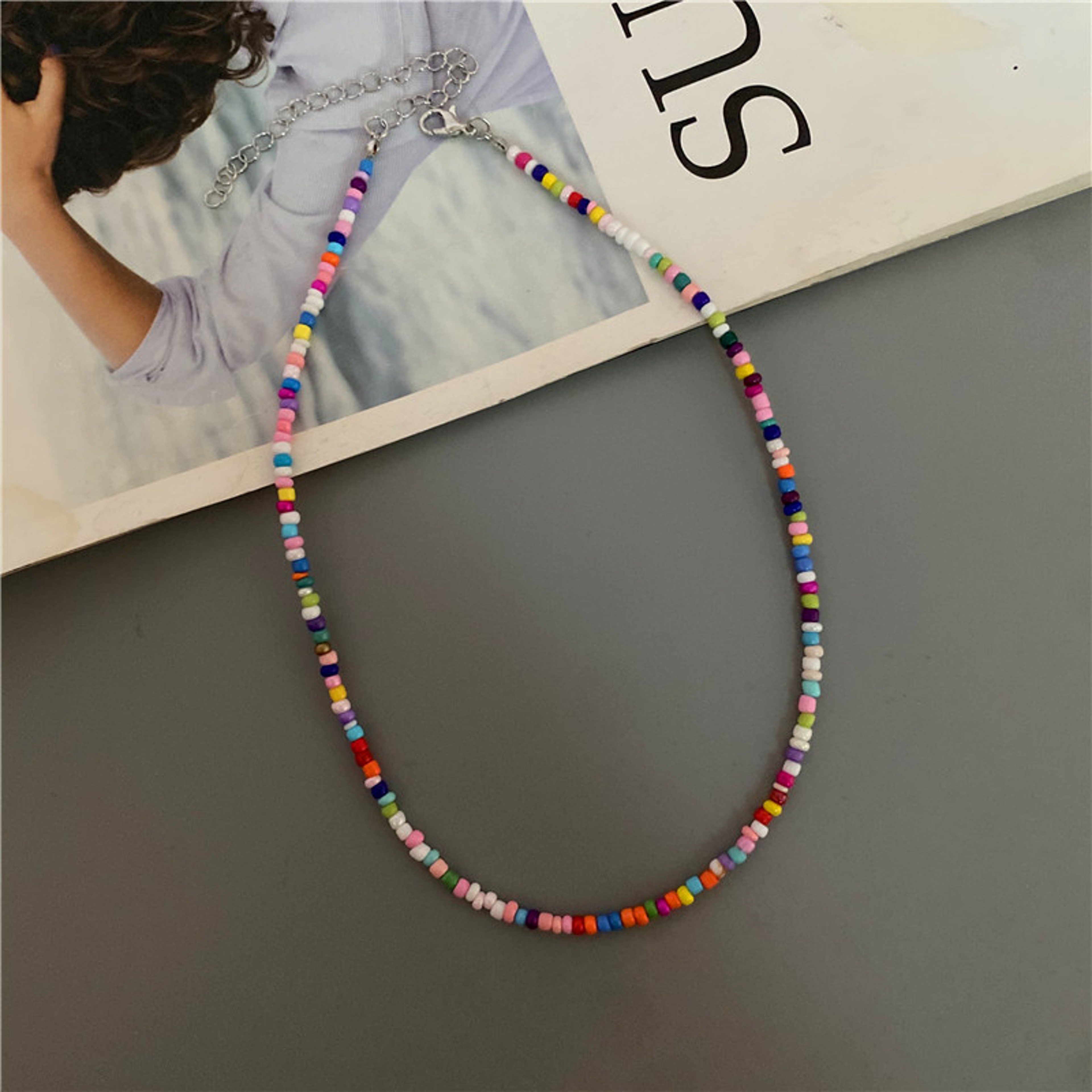 Colorful Seed Bead Choker Necklace For Women Summer Clavicle Beaded Jewelry 6