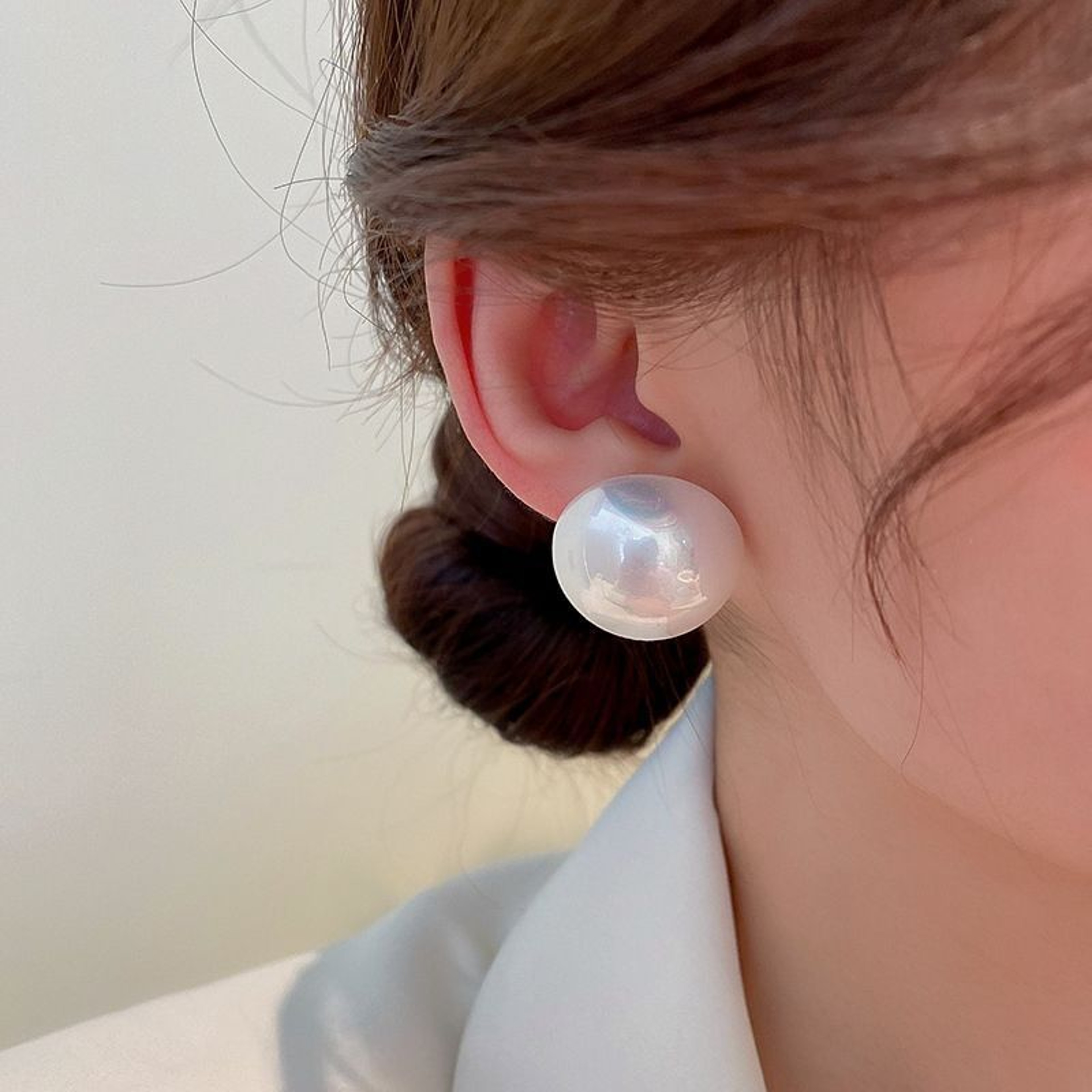 Pearl Stud Earrings Elegant Statement Pearl Earrings For Women Wedding  Party Wear 0