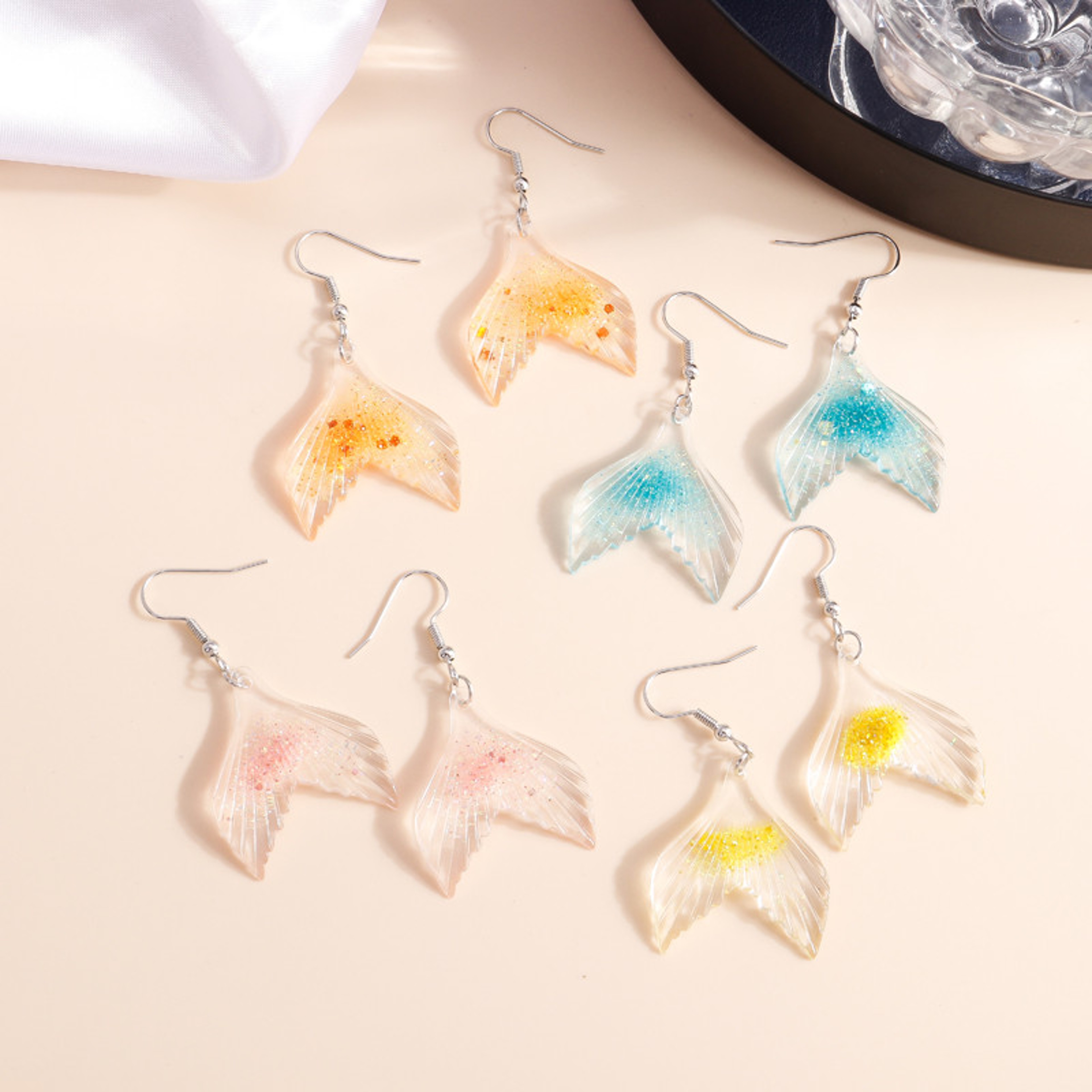 Mermaid Starfish Resin Dangle Earrings Boho Beach Earrings For Women Summer Vacation Jewelry 0