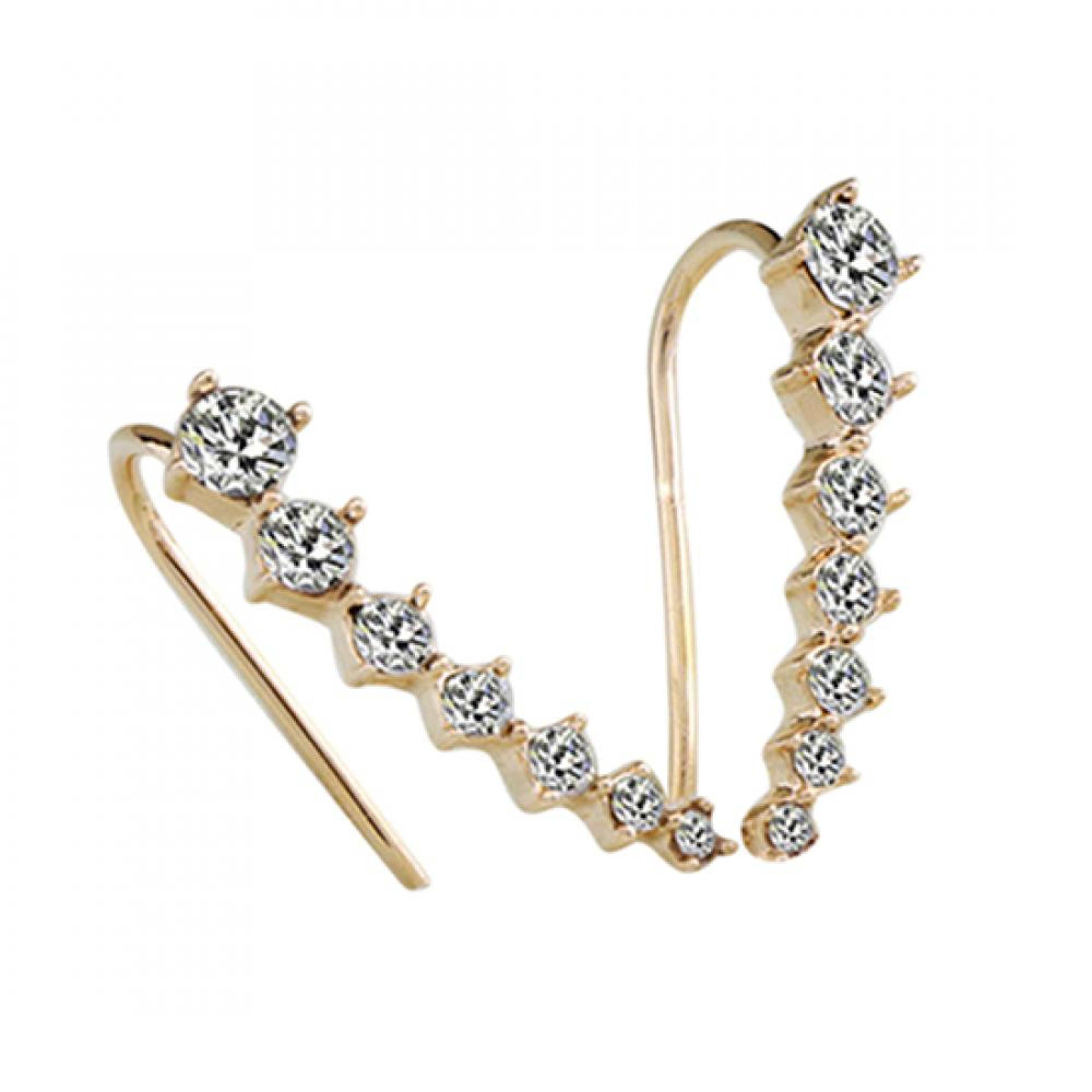 Elegant Rhinestone Zircon Clip On Fashion Stud Earrings For Women  Ear Hook Jewelry 5