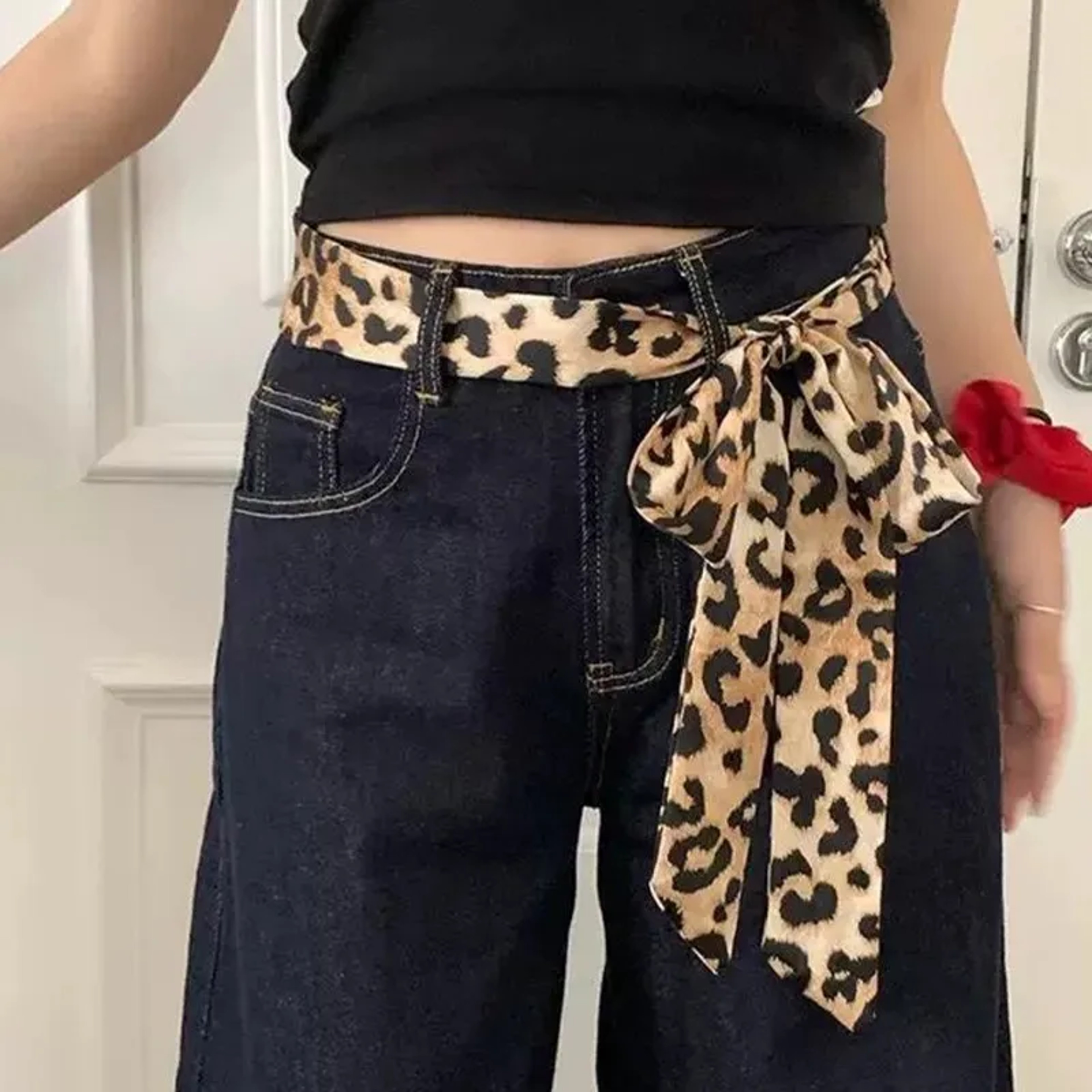 Leopard Print Multifunction Scarf Hair Tie & Bag Handle Accessory for Women – view 2