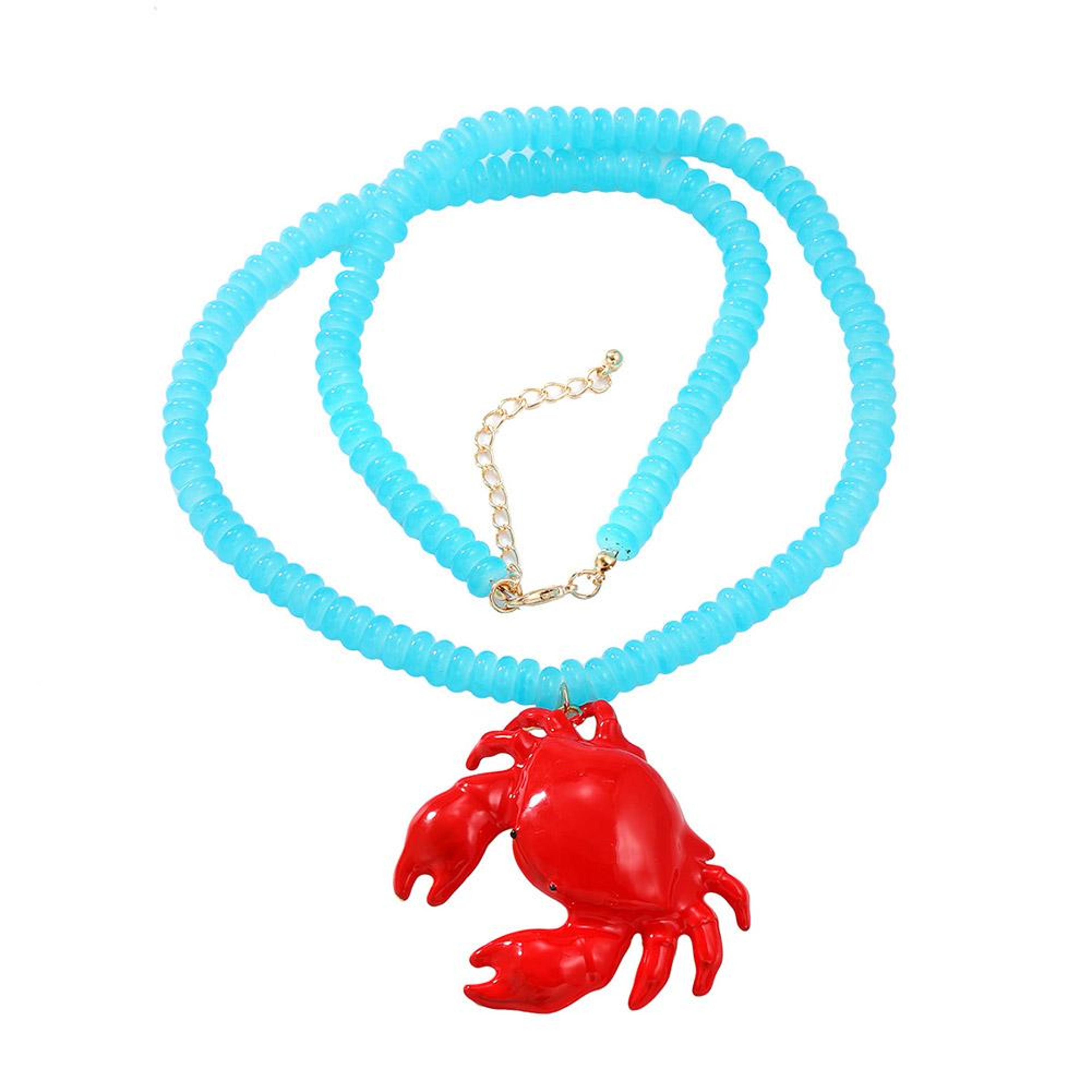 Handmade Crab Pendant Acrylic Beads Choker Necklace for Women Beach Summer Jewelry – view 7