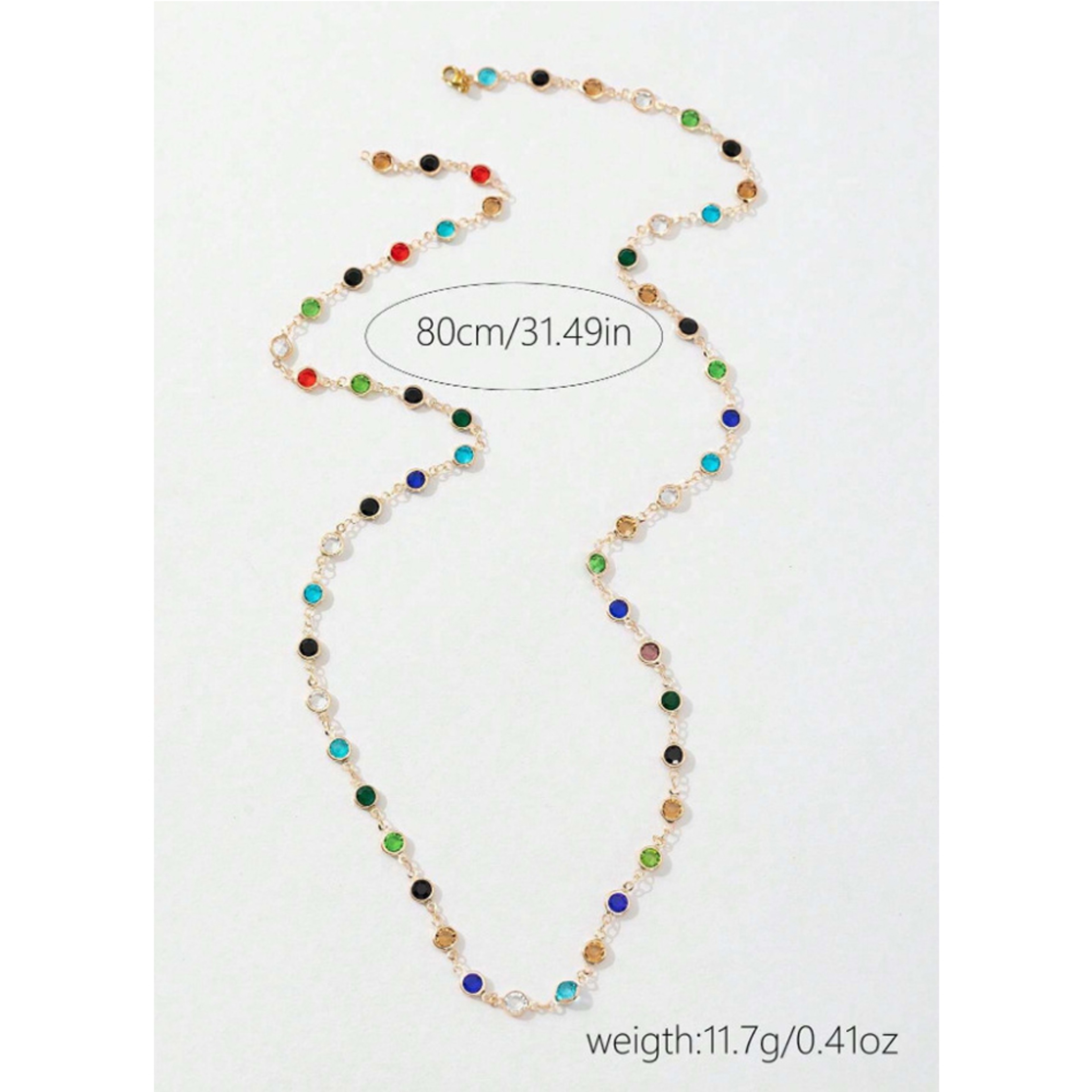 Bohemian Rhinestone Crystal Tassel Necklace for Women Colorful Long Statement Choker Jewelry – view 2