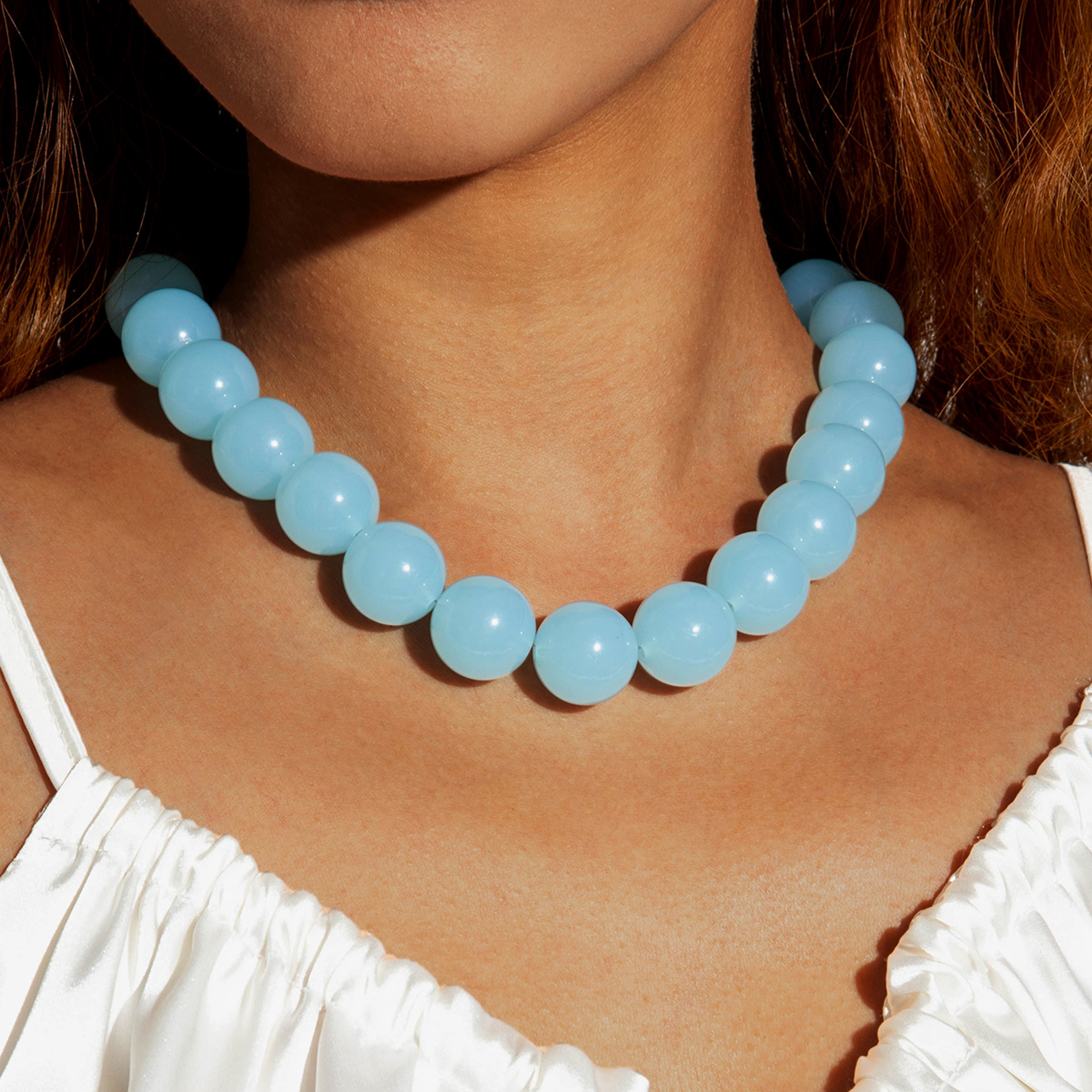 Jelly Color Acrylic Bead Necklace Handmade Adjustable Statement Beaded Necklace for Women – view 7