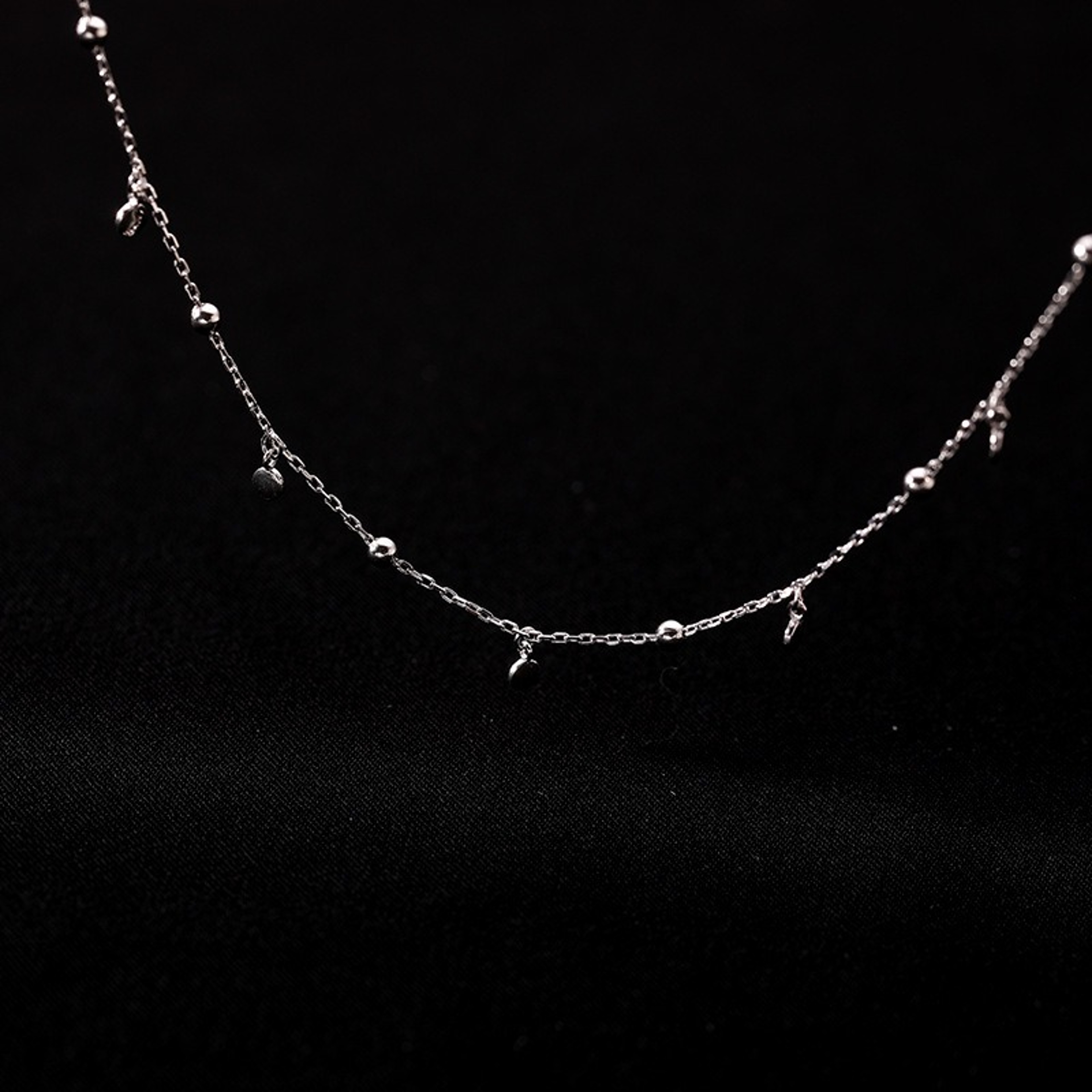 Sterling Silver Choker Necklace Bead Disc Design Minimalist Collarbone Chain Jewelry For Women 4
