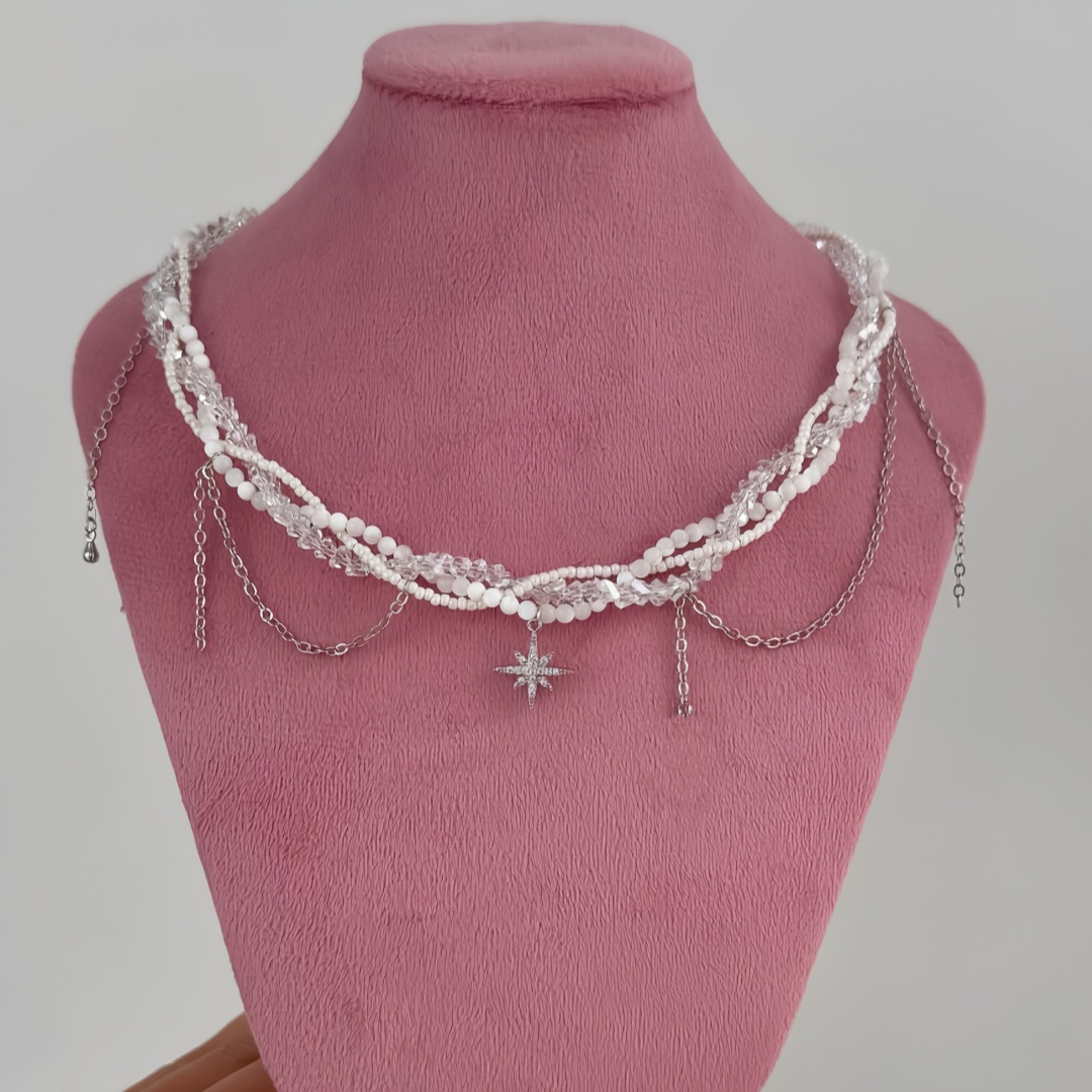 Minimalist Pearl Tassel Necklace Luxury Feng Shui Bead French Collar Chain For Women 0
