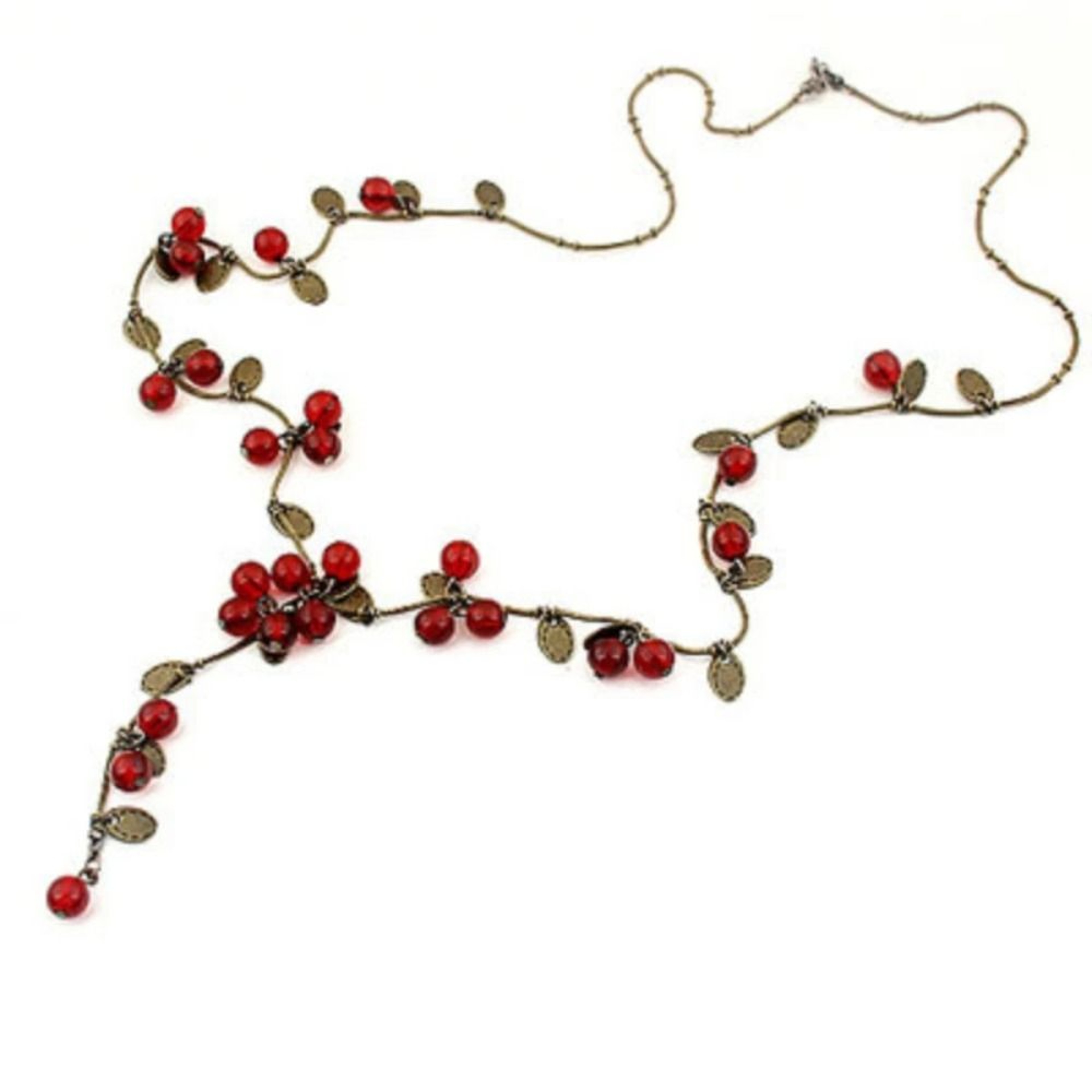 Red Berry Necklace Retro Sweater Chain Fashion Jewelry Gift For Women Girls 5