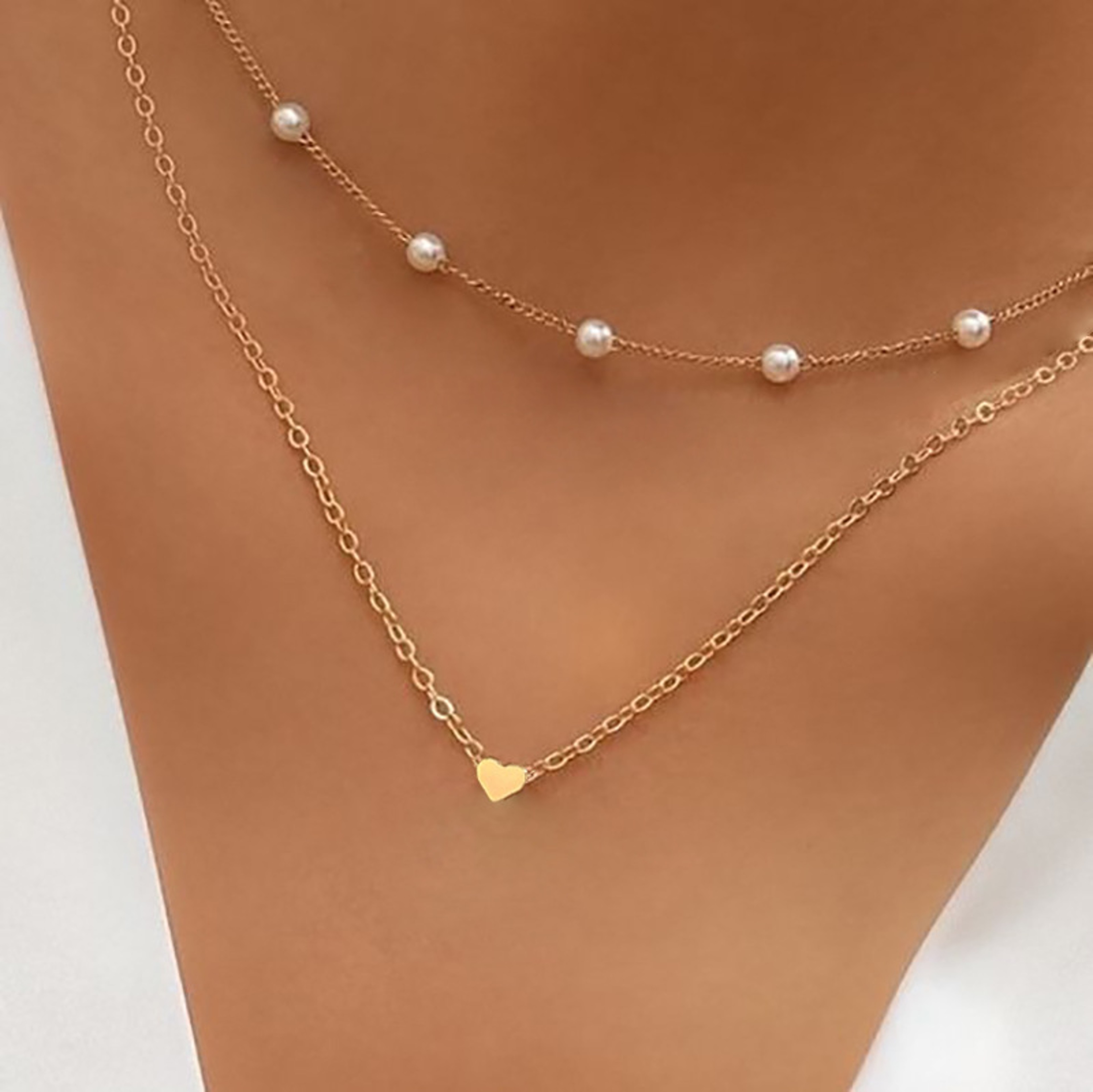 Vintage Love Heart Pendant Necklace for Women Silver Choker Chain Party Jewelry Gift – view 12