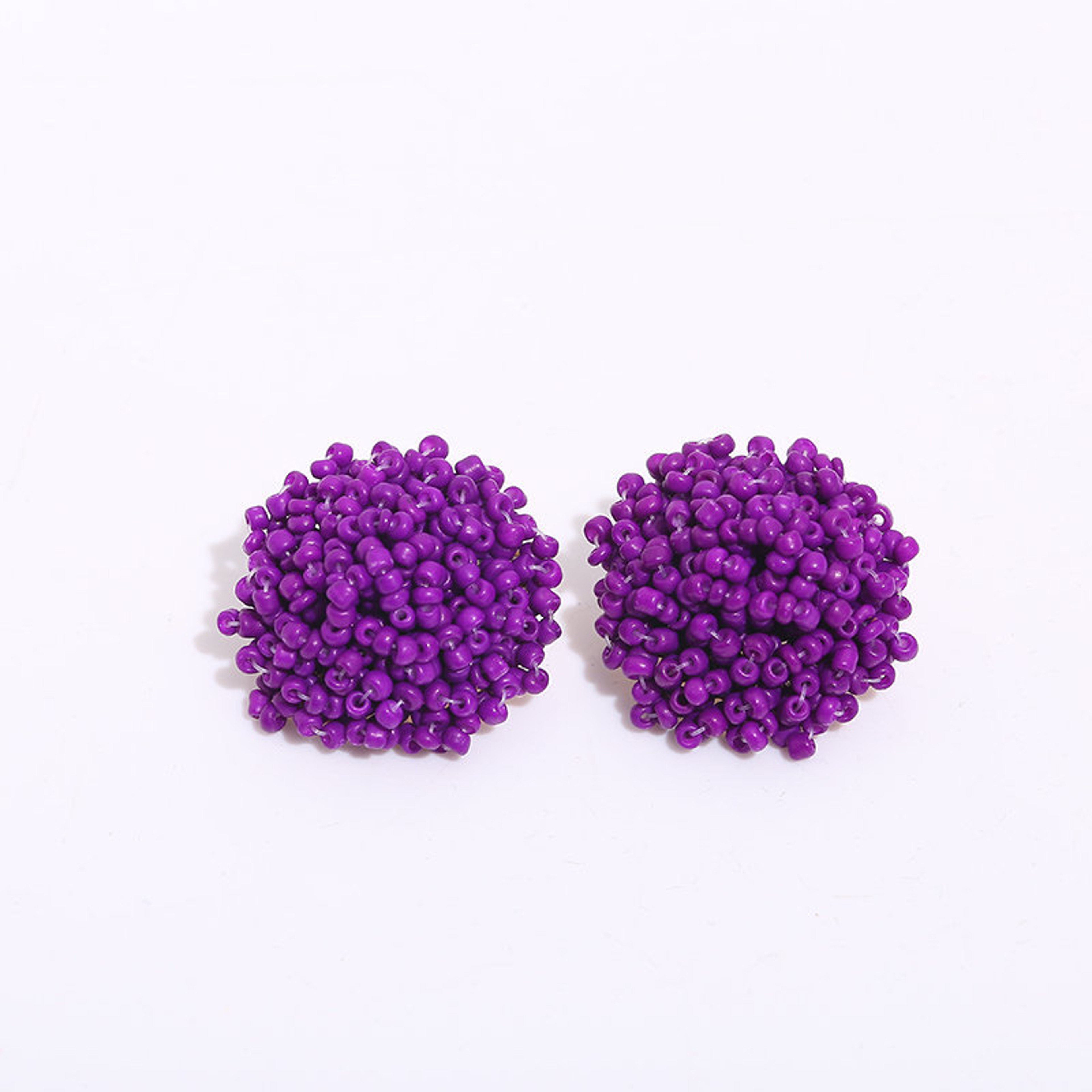 Handmade Colorful Bead Boho Stud Earrings Vintage Ethnic Round Earrings For Women 15