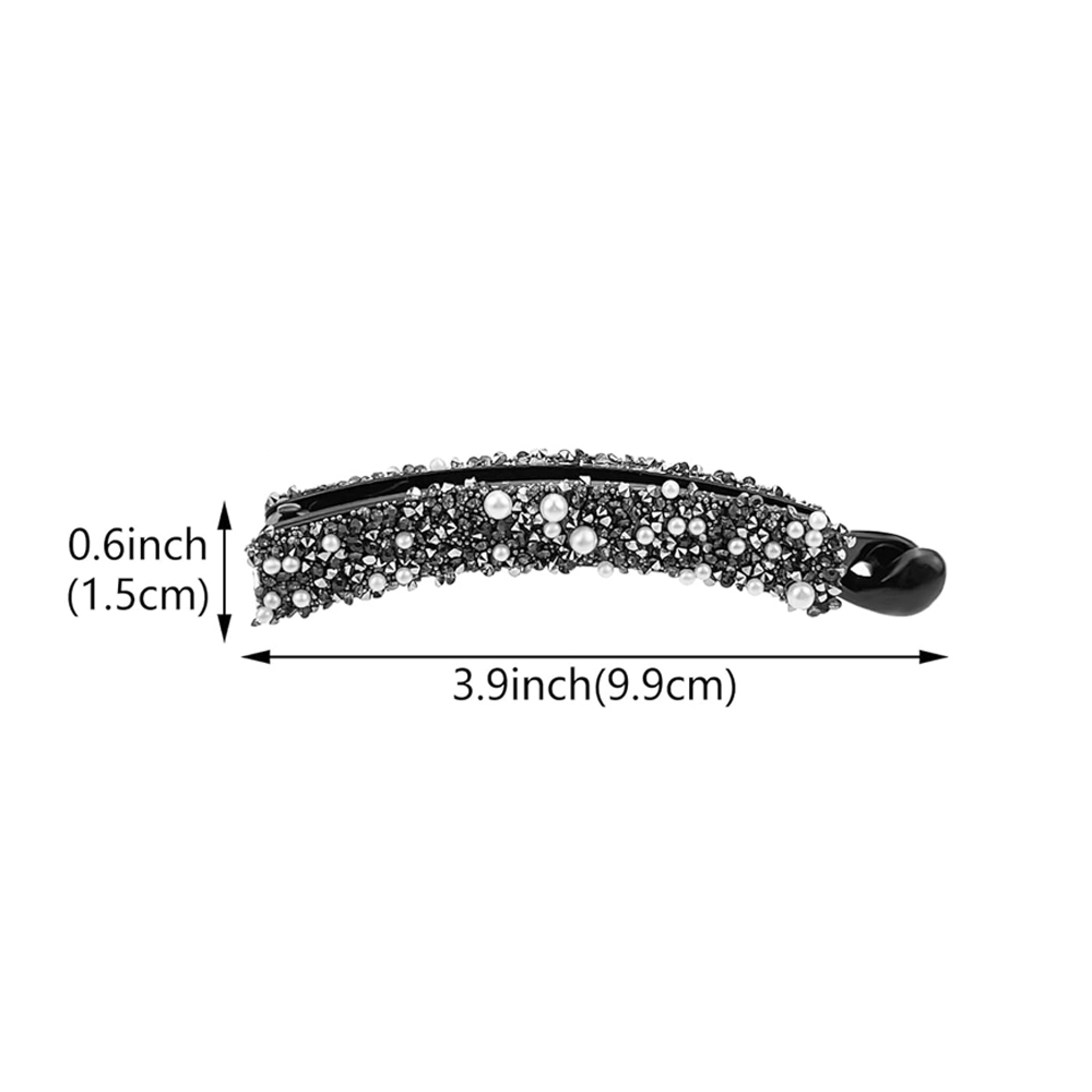 Crystal Pearl Banana Hair Clip Elegant Rhinestone Ponytail Holder for Women & Girls – view 5