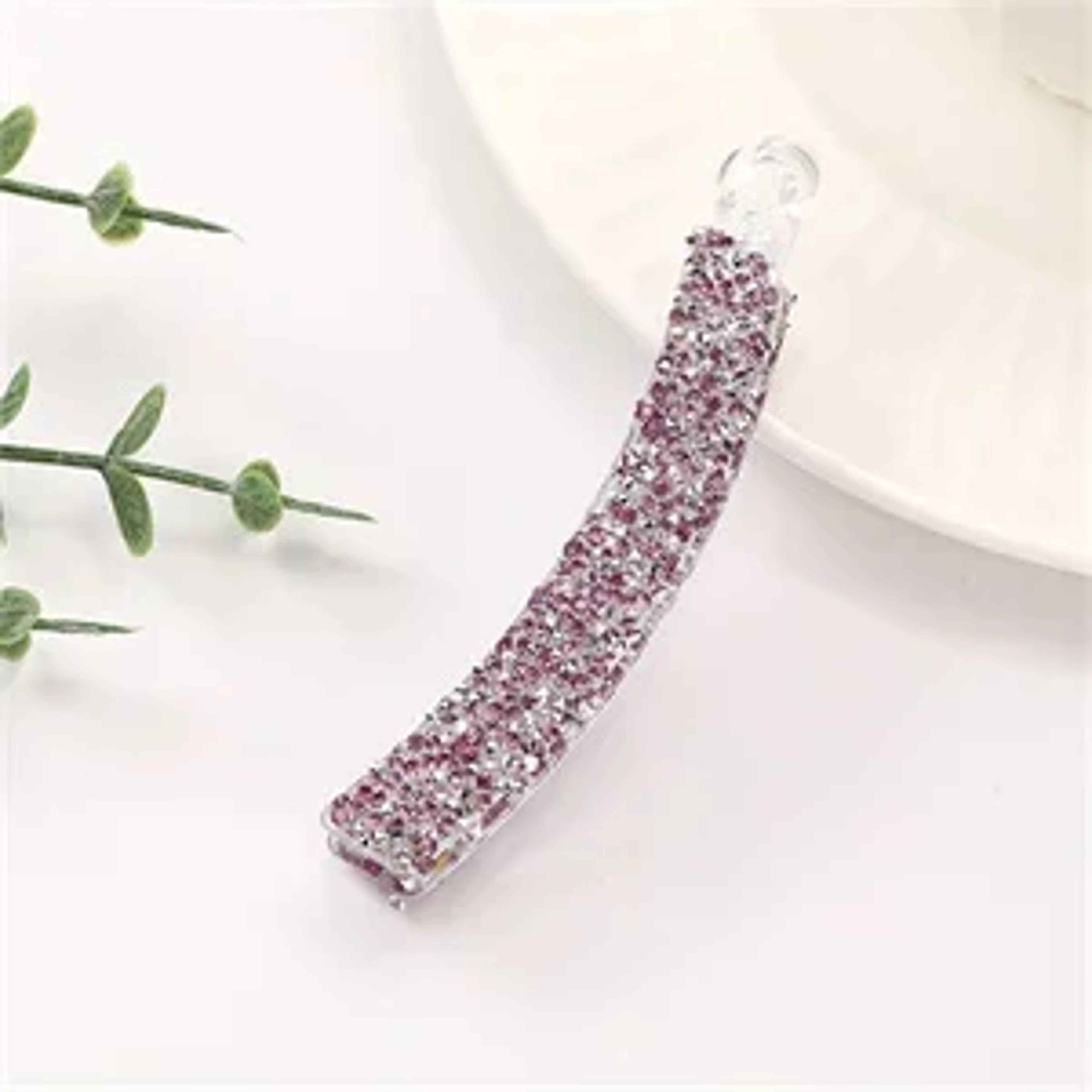 Crystal Pearl Banana Hair Clip Elegant Rhinestone Ponytail Holder for Women & Girls – view 8