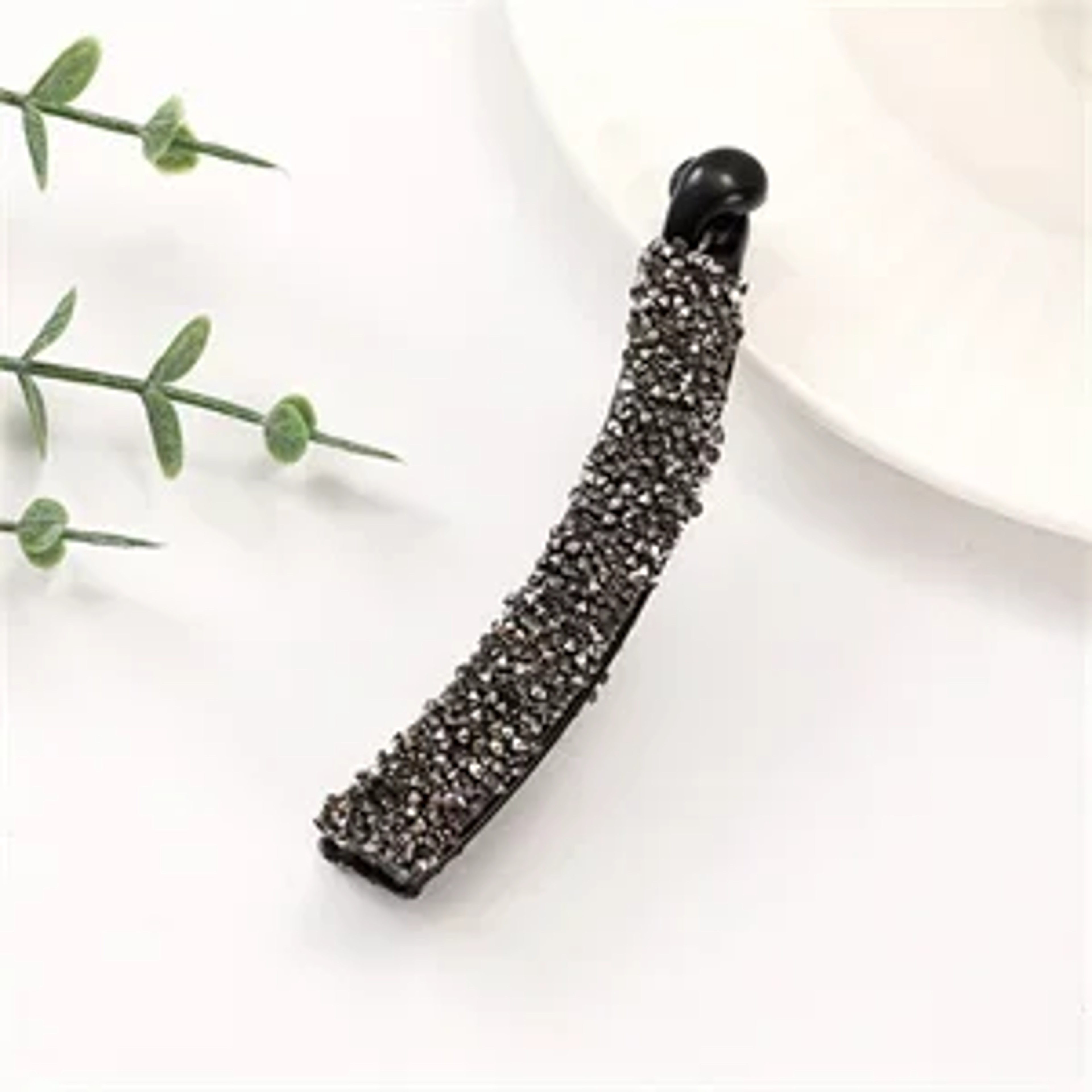 Crystal Pearl Banana Hair Clip Elegant Rhinestone Ponytail Holder for Women & Girls – view 11