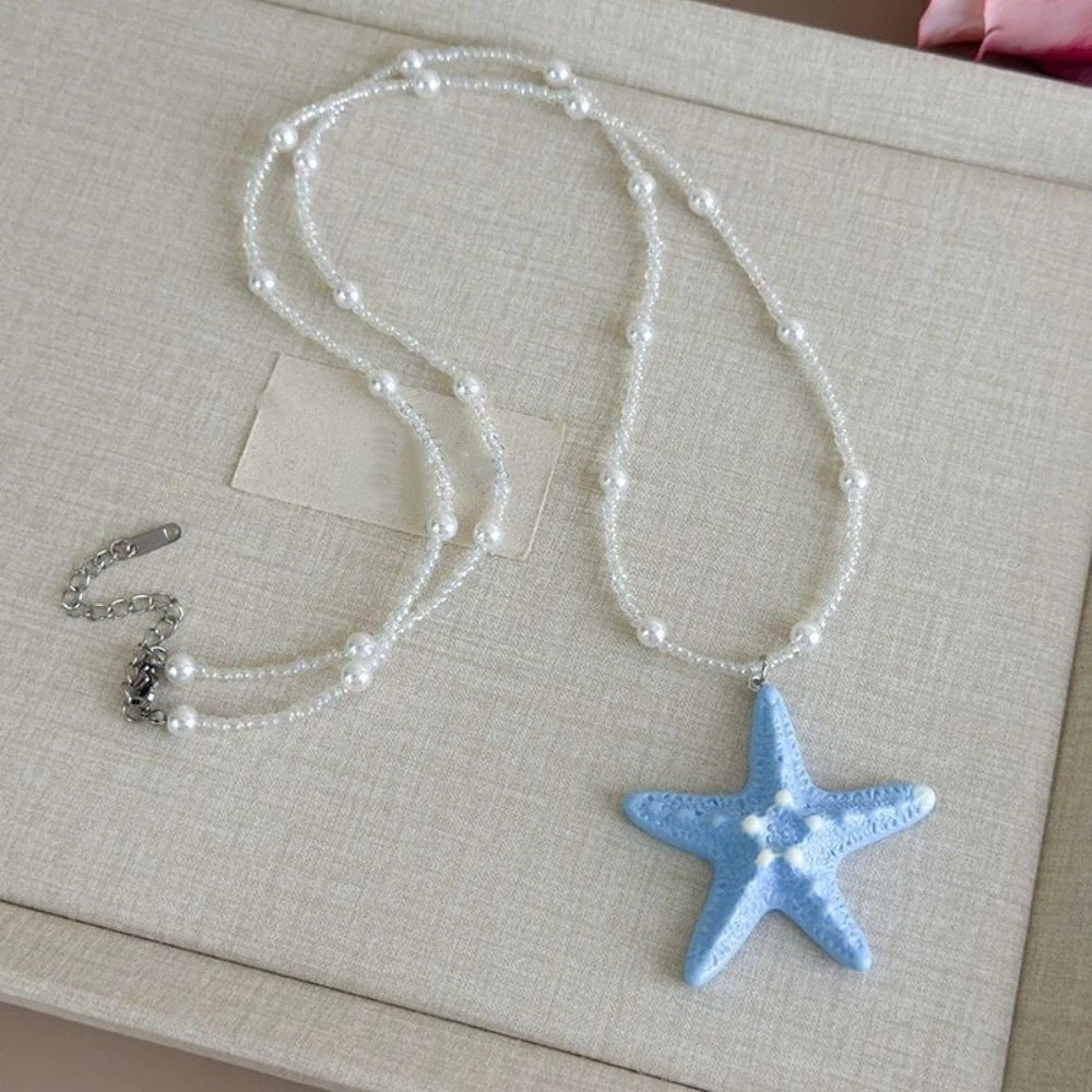 Boho Starfish Beaded Beach Necklace Colorful Bohemian Starfish Necklace Summer Clavicle Chain – view 7
