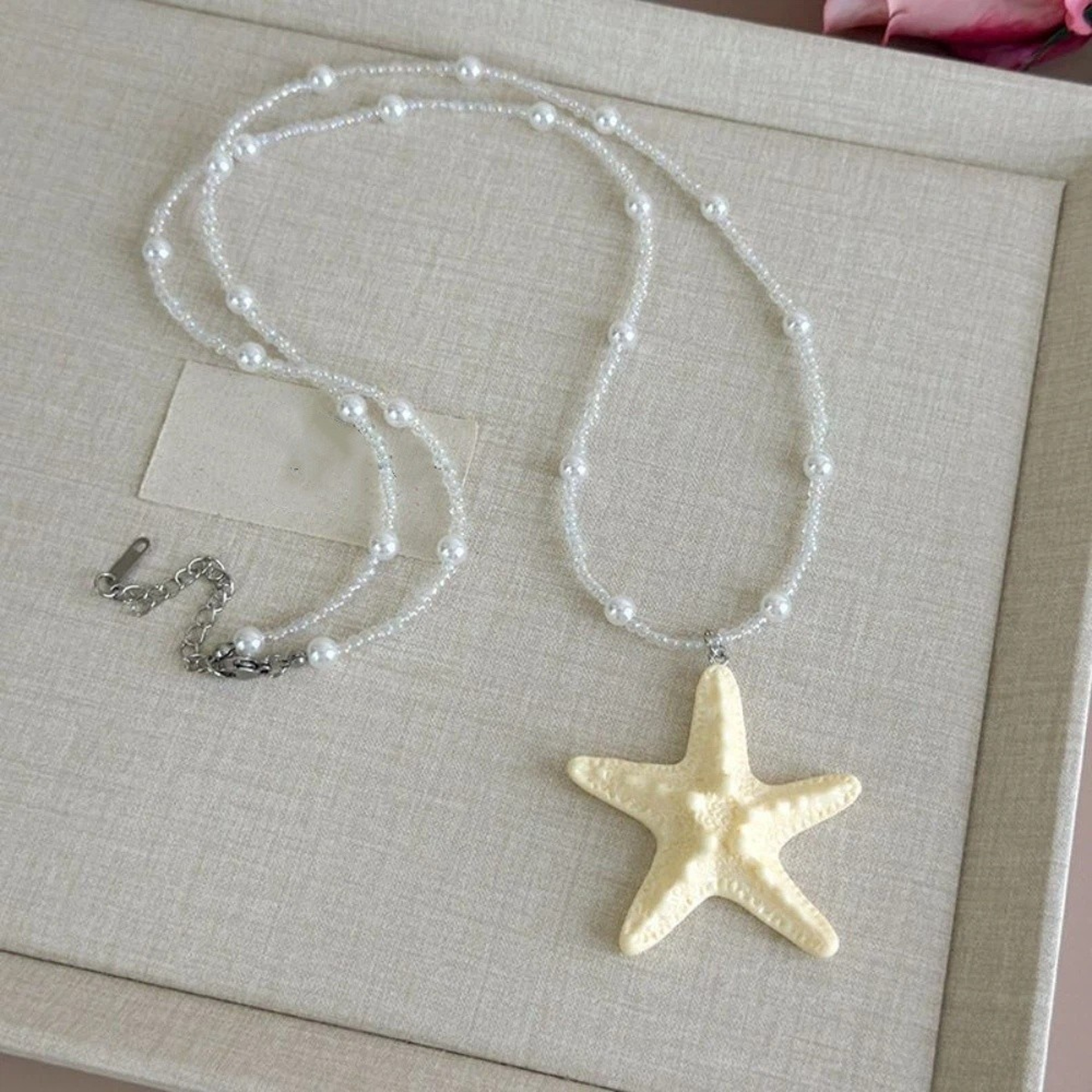 Boho Starfish Beaded Beach Necklace Colorful Bohemian Starfish Necklace Summer Clavicle Chain – view 9