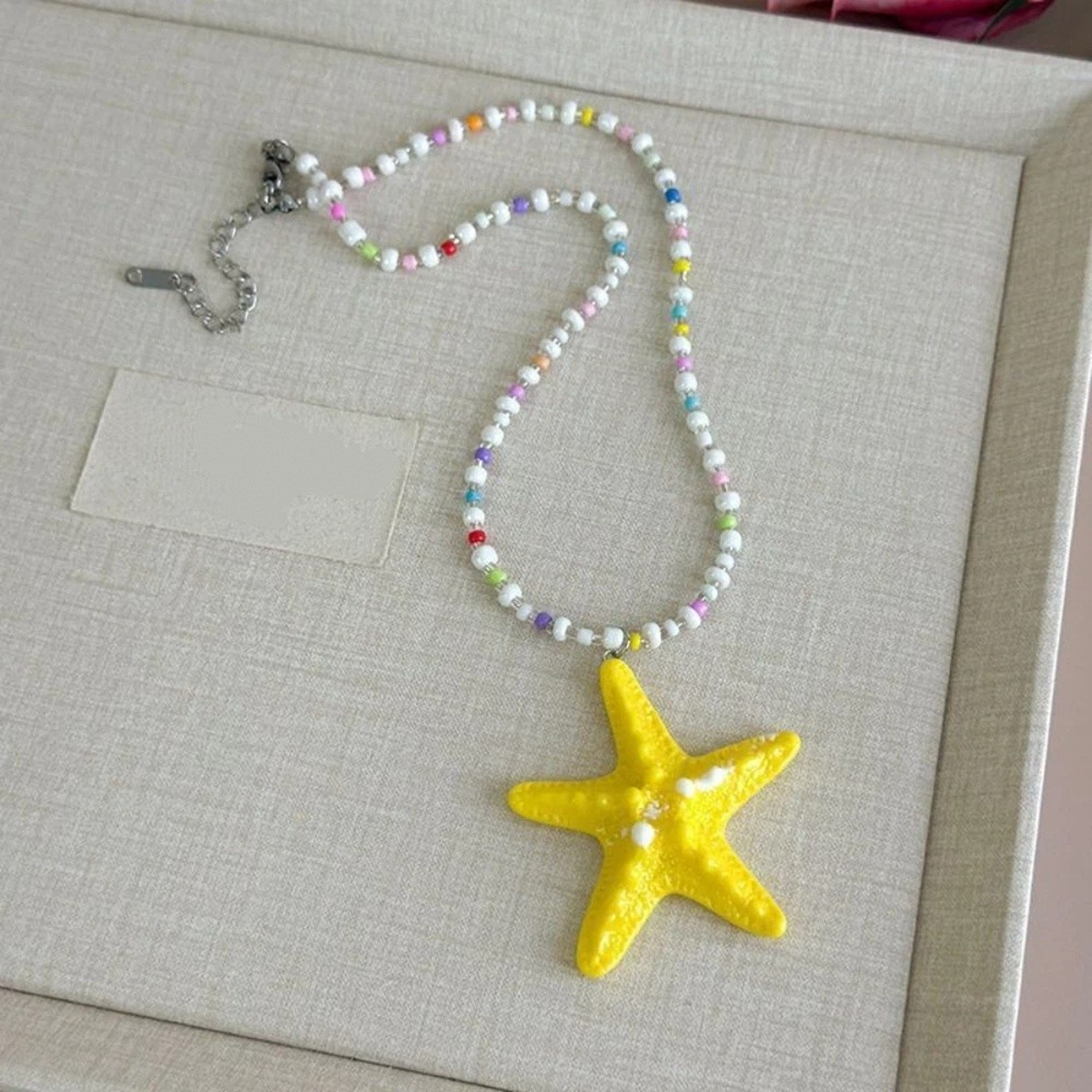 Boho Starfish Beaded Beach Necklace Colorful Bohemian Starfish Necklace Summer Clavicle Chain – view 10