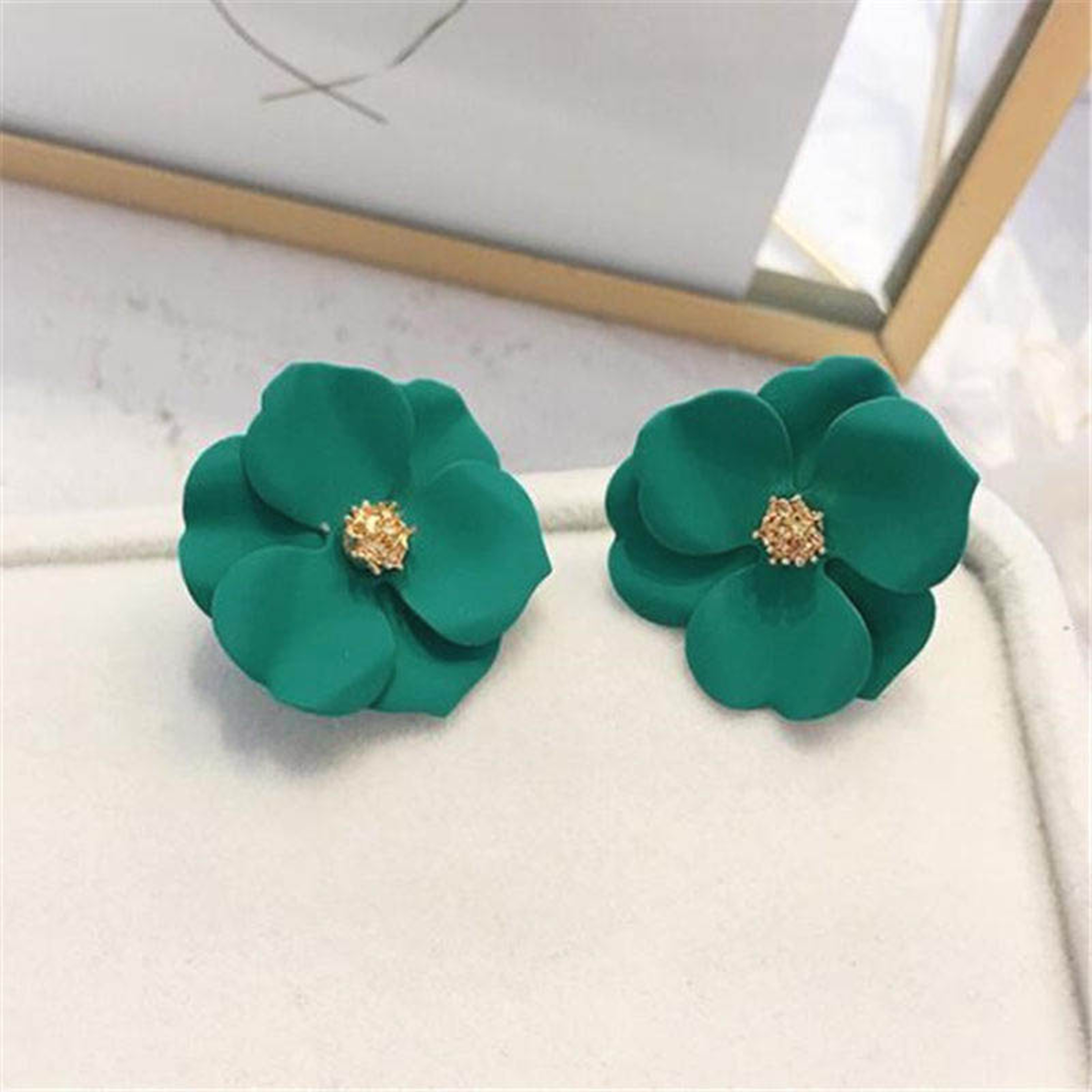 BloomGrace Double Floral Dangle Earrings For Women Flower Dangle Earrings Korean Earrings Beach Par 0
