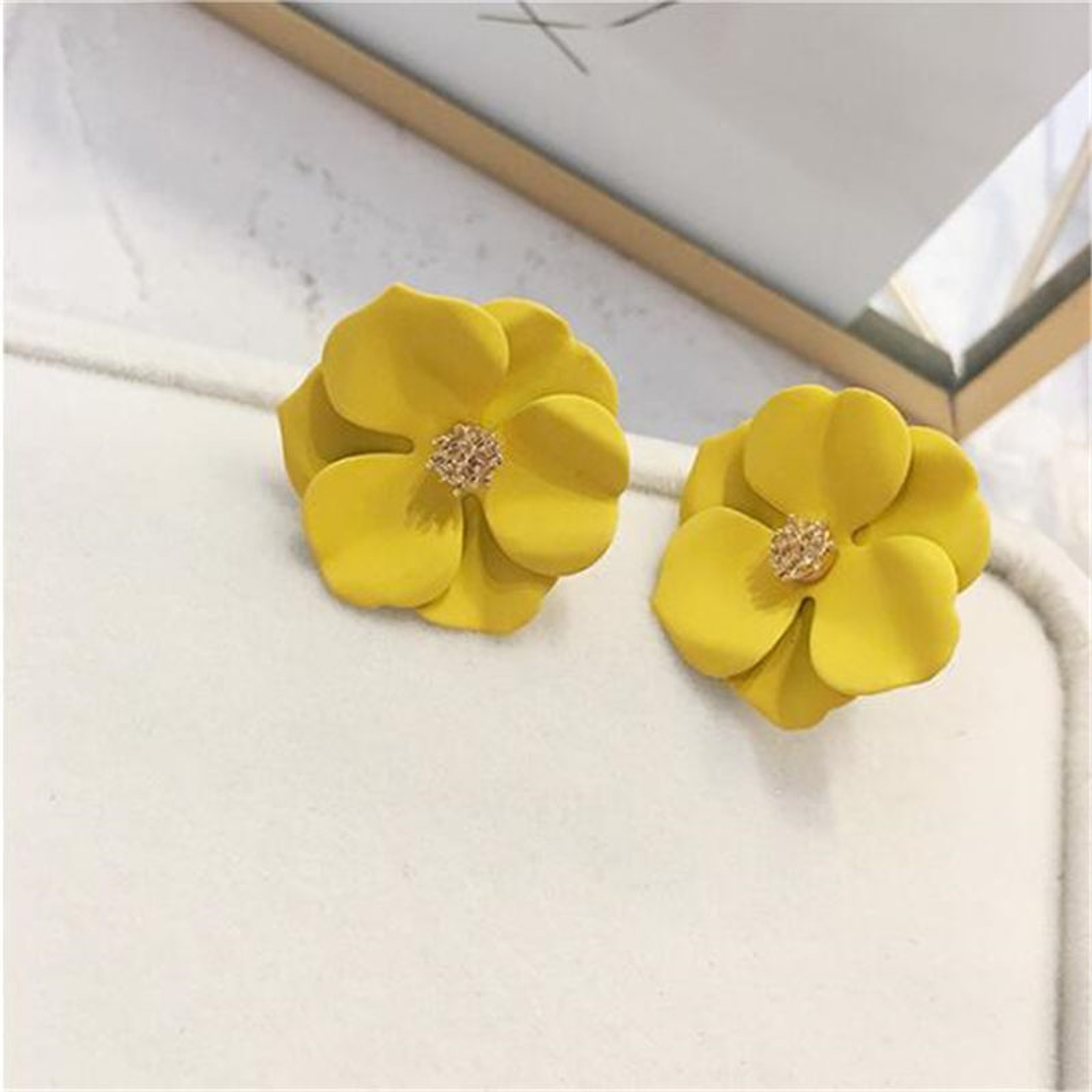 BloomGrace Double Floral Dangle Earrings For Women Flower Dangle Earrings Korean Earrings Beach Par 1