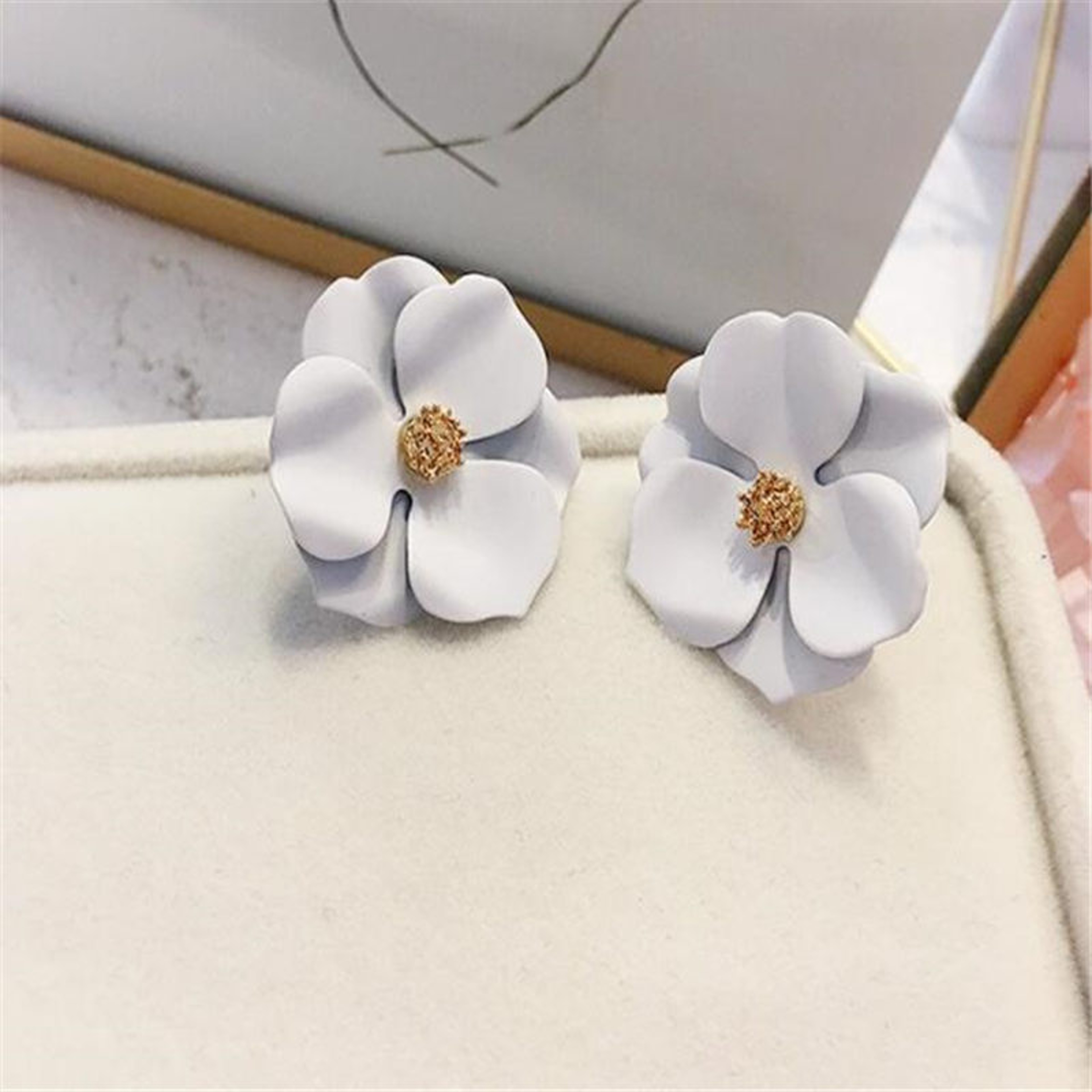 BloomGrace Double Floral Dangle Earrings For Women Flower Dangle Earrings Korean Earrings Beach Par 6